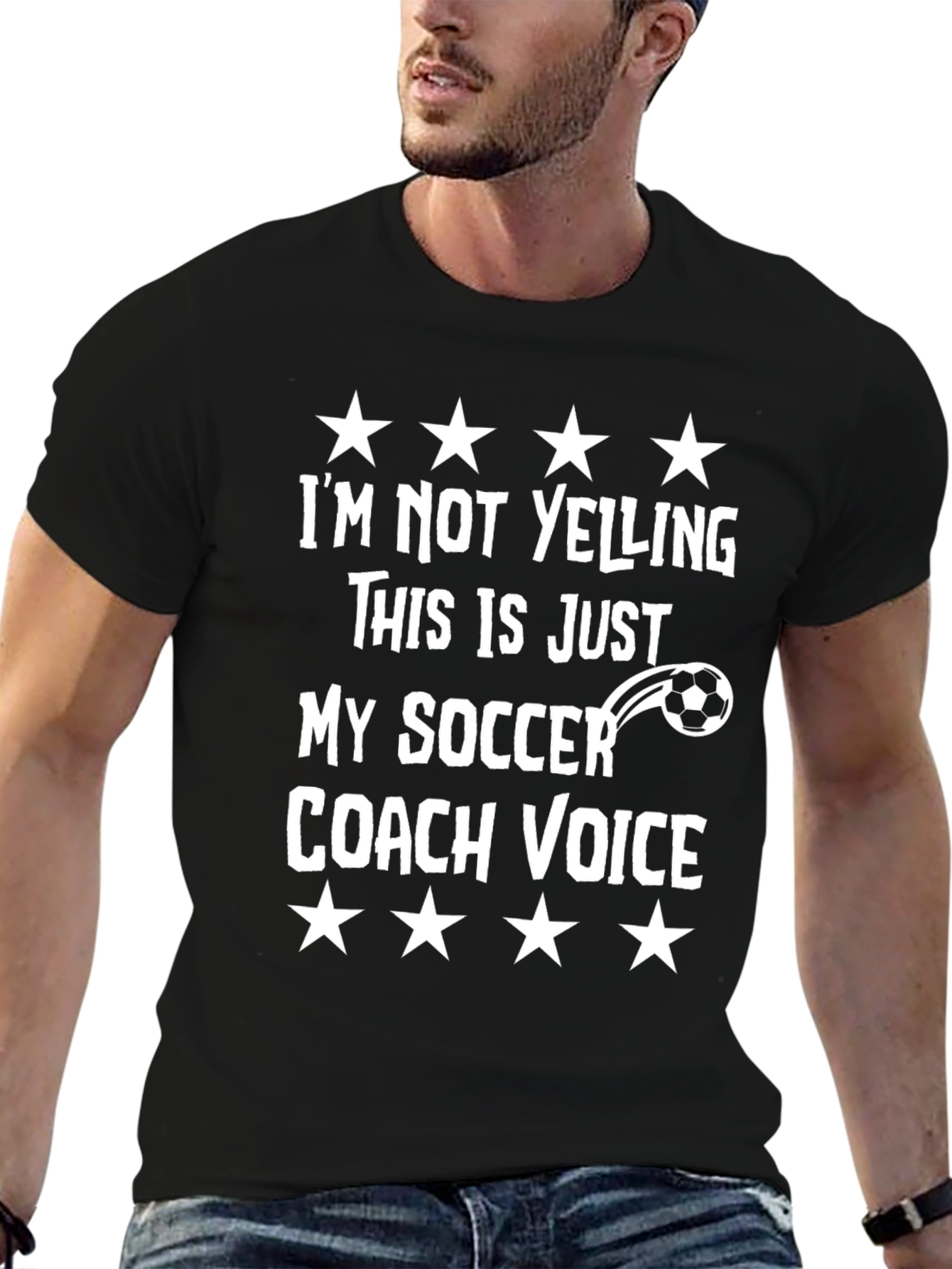 Funny Soccer Coach T-Shirt - Im Not Yelling