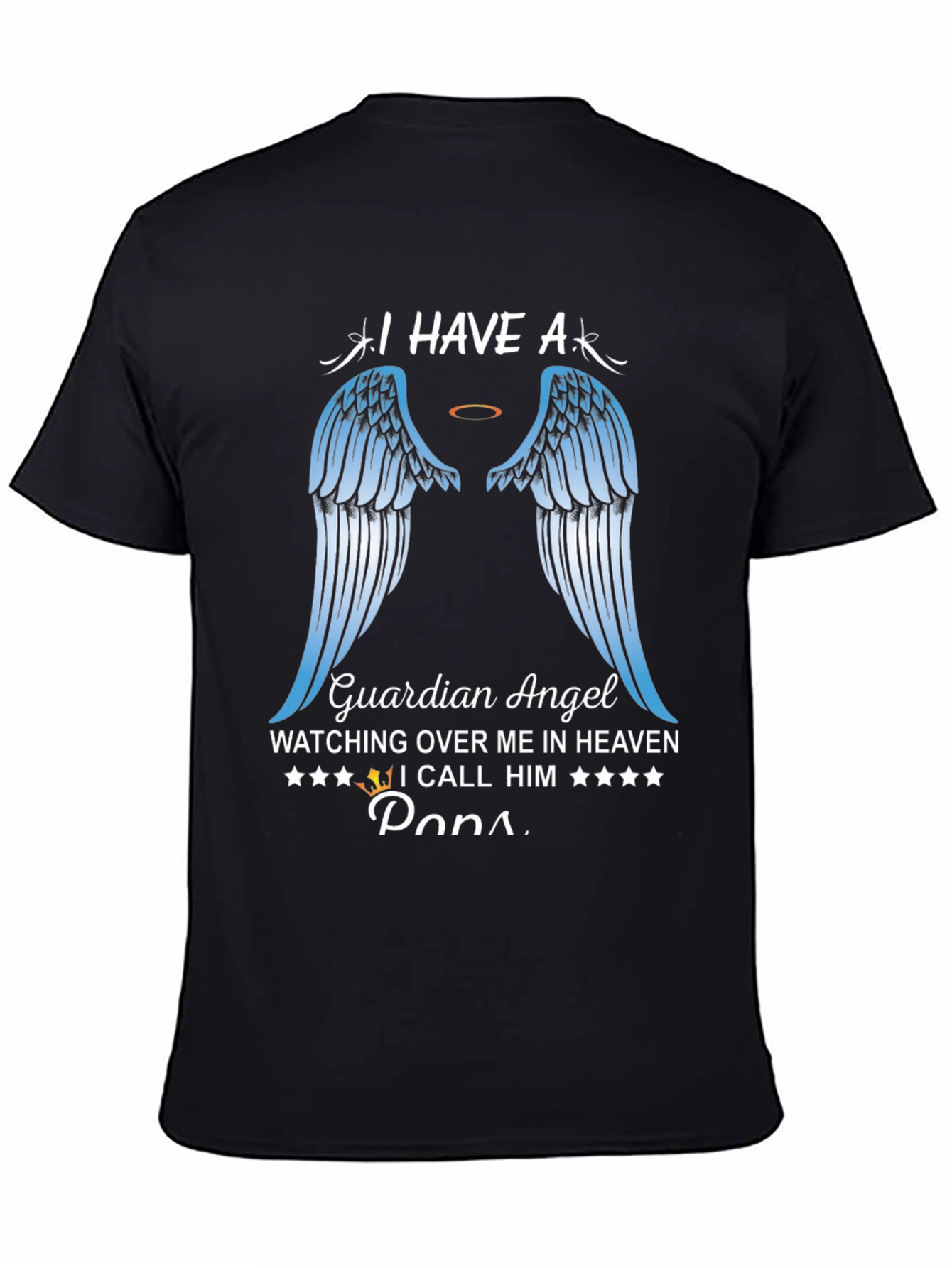 Guardian Angel Papa T-Shirt Memorial Heaven Wings