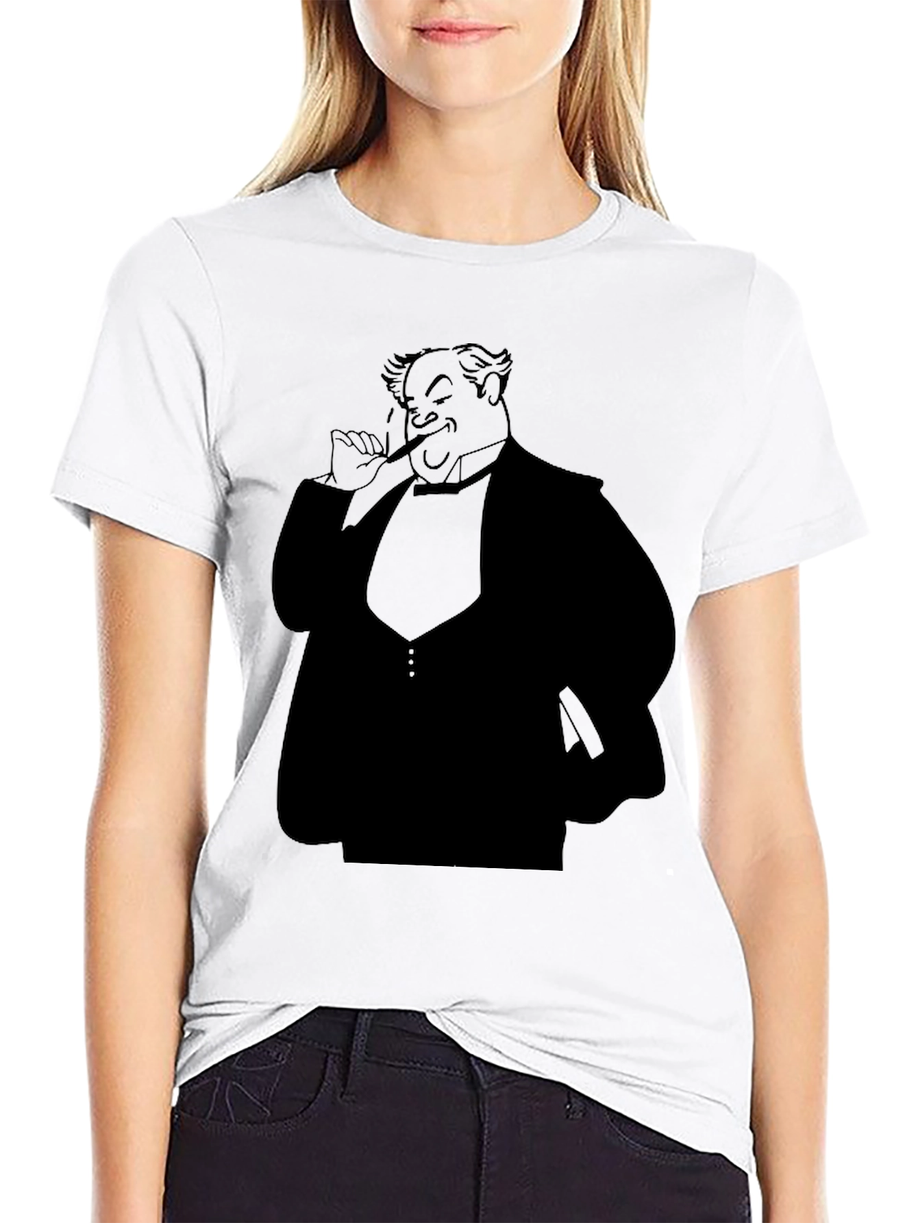 Black Silhouette Cartoon Man T-Shirt