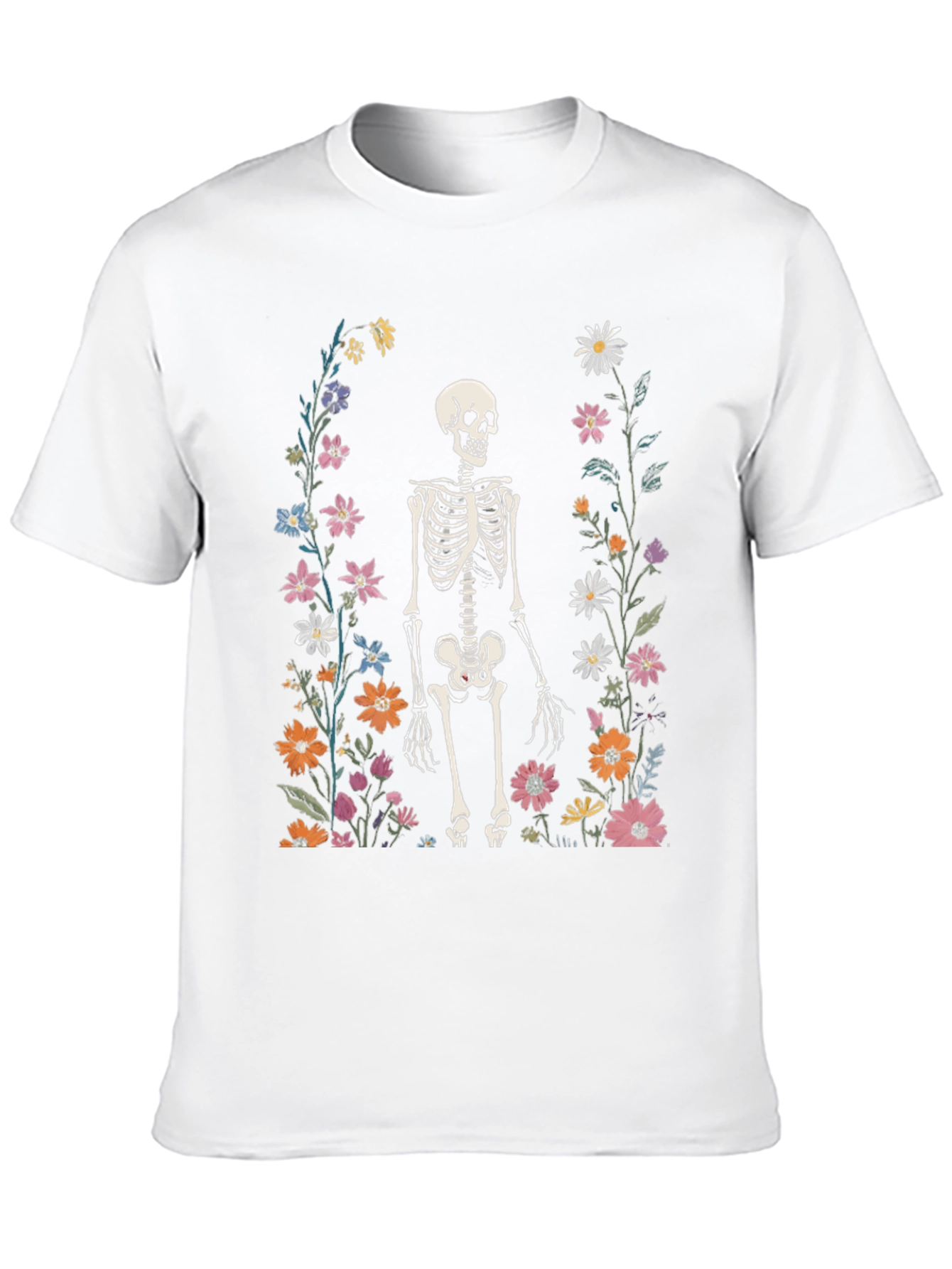 Floral Skeleton Graphic Tee - Mens