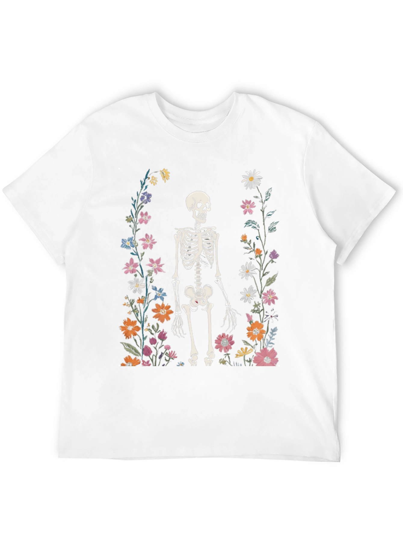 Floral Skeleton Graphic Tee - Mens