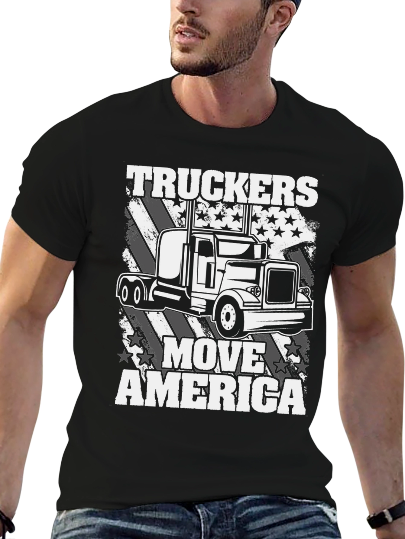 Truckers Move America T-Shirt - Patriotic Design