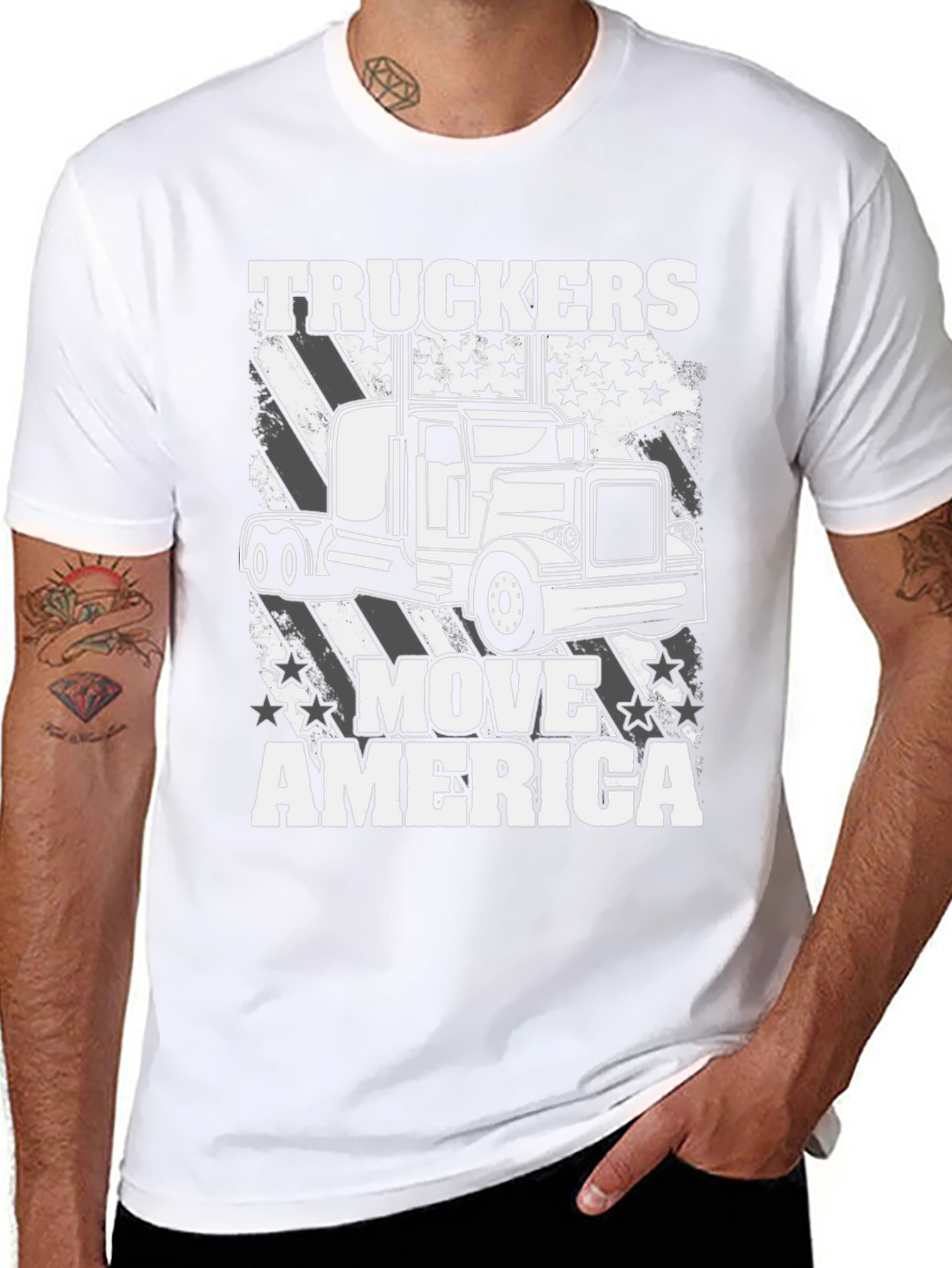 Truckers Move America T-Shirt - Patriotic Design