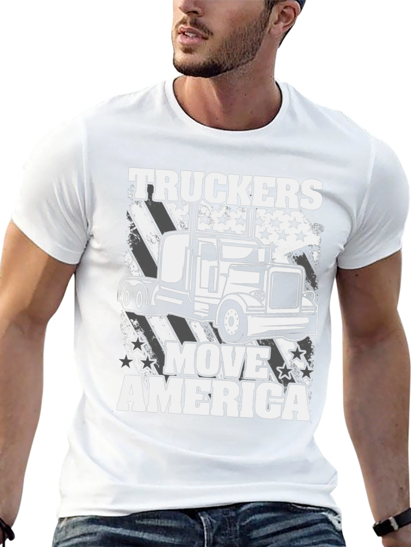 Truckers Move America T-Shirt - Patriotic Design