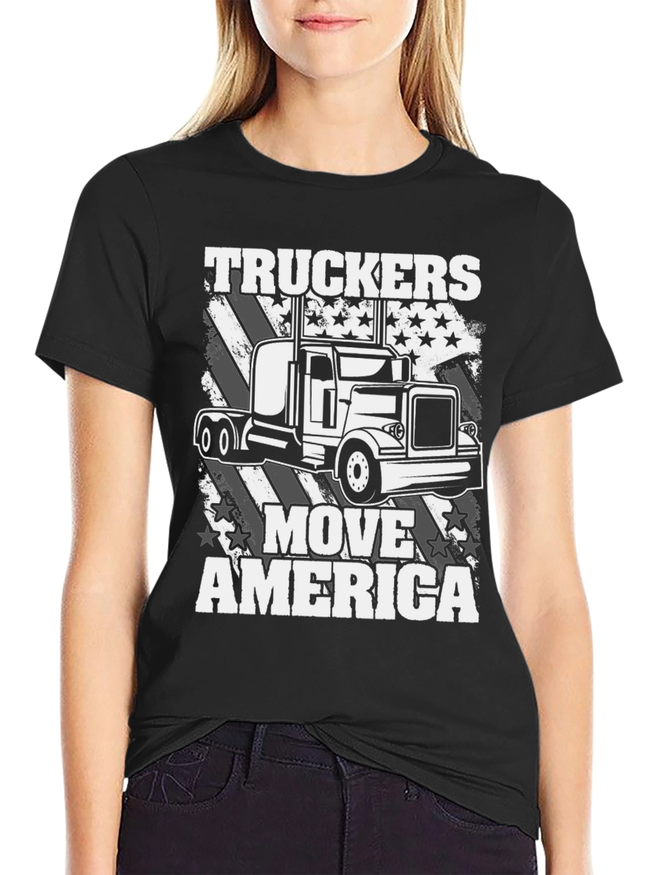 Truckers Move America T-Shirt - Patriotic Design