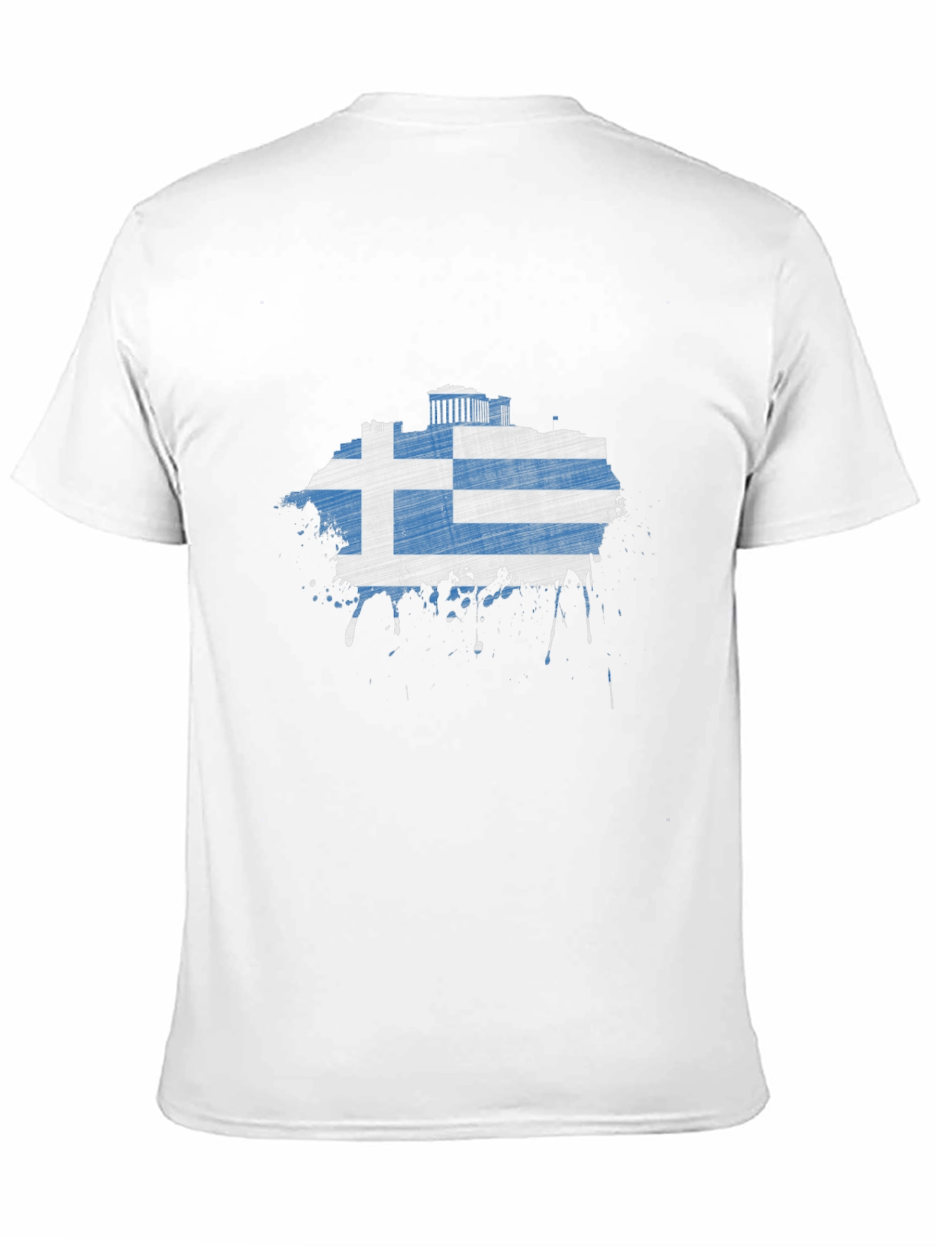 Greek Flag T-Shirt - Distressed Grunge Style