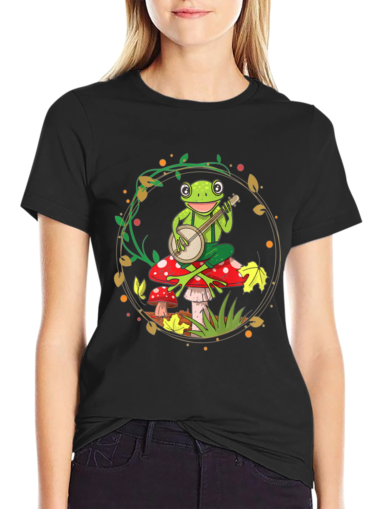 Frog Banjo T-Shirt - Whimsical Music Tee