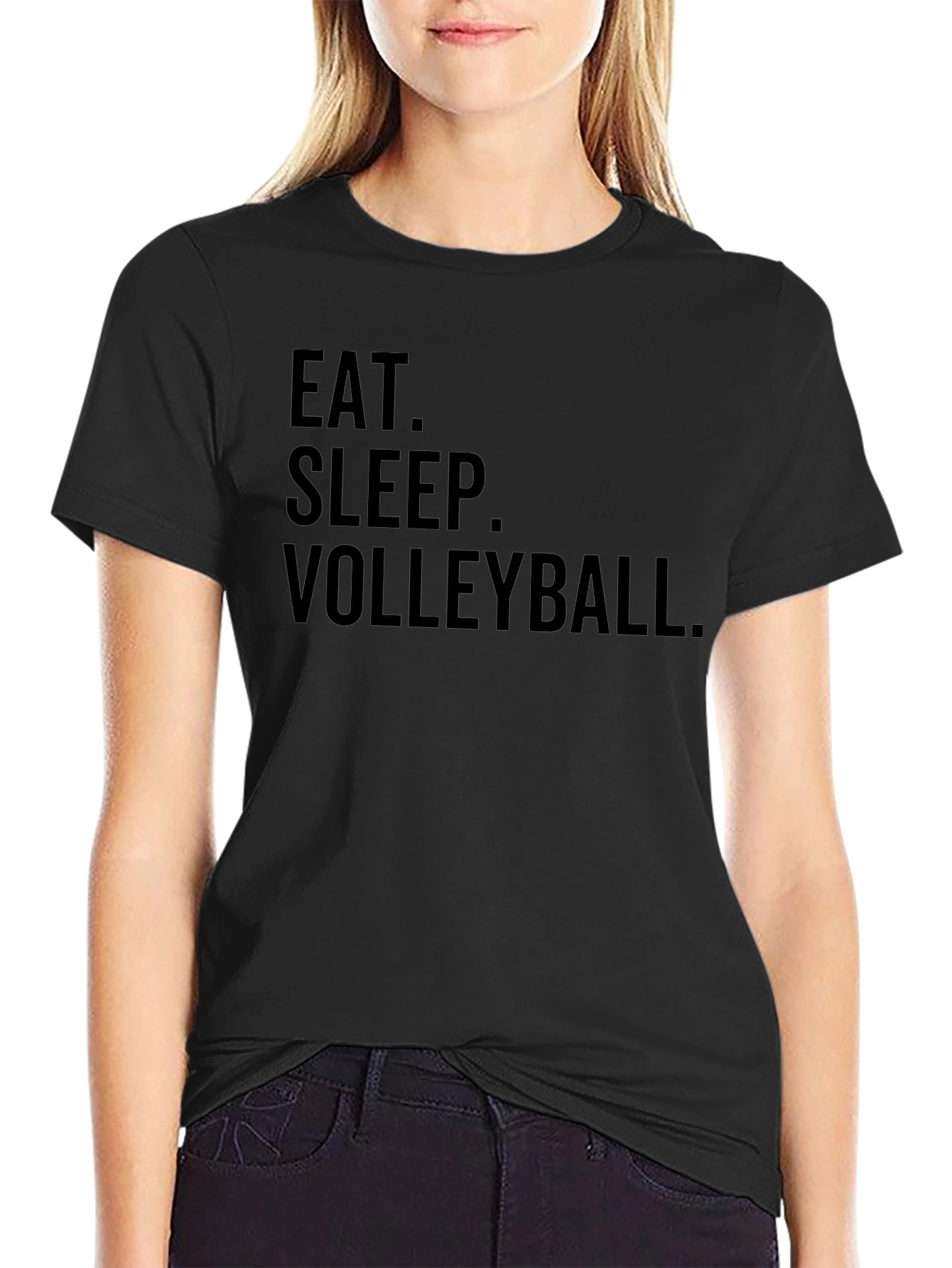 Eat Sleep Volleyball T-Shirt - Black