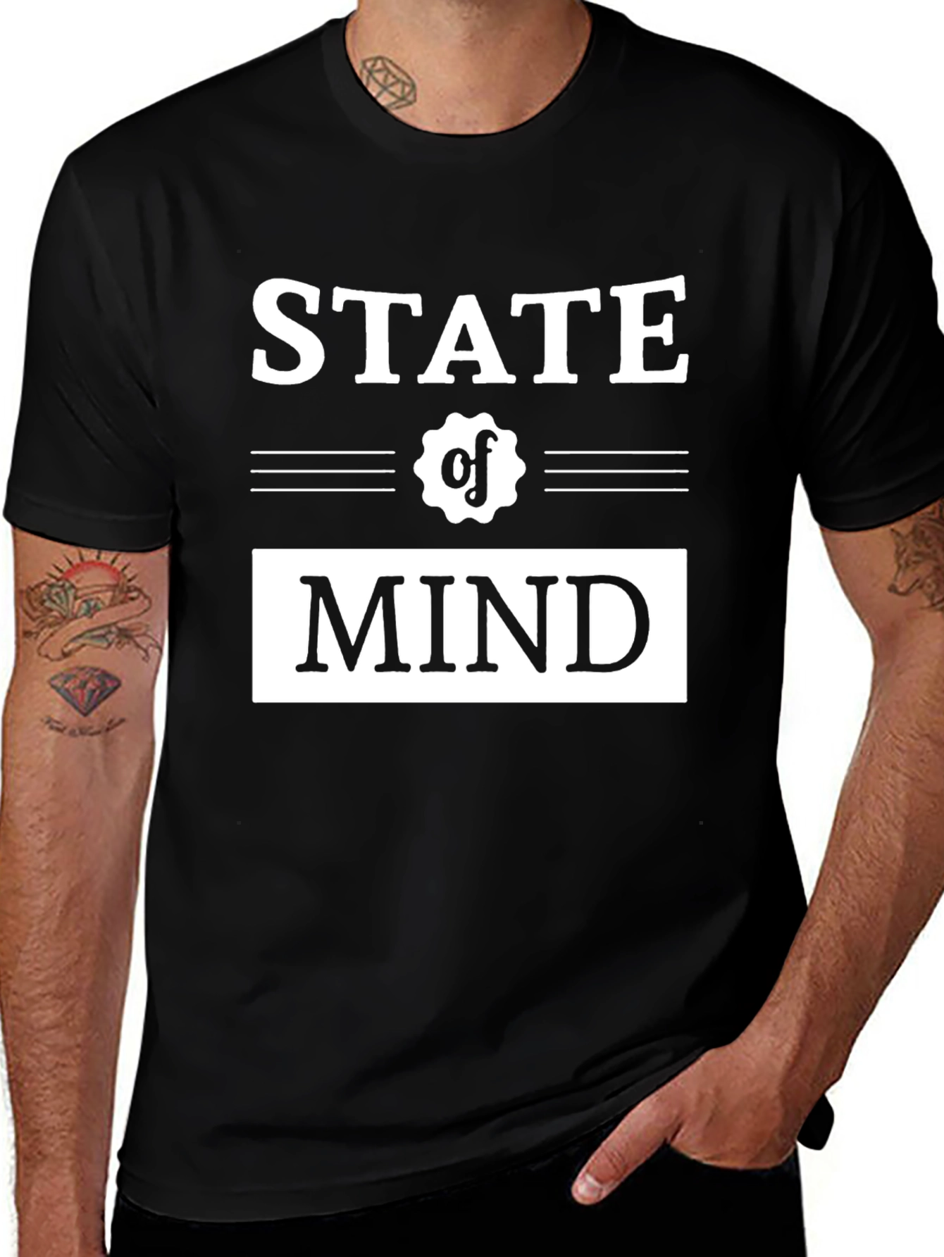 State of Mind Graphic Tee - Stylish Black T-Shirt