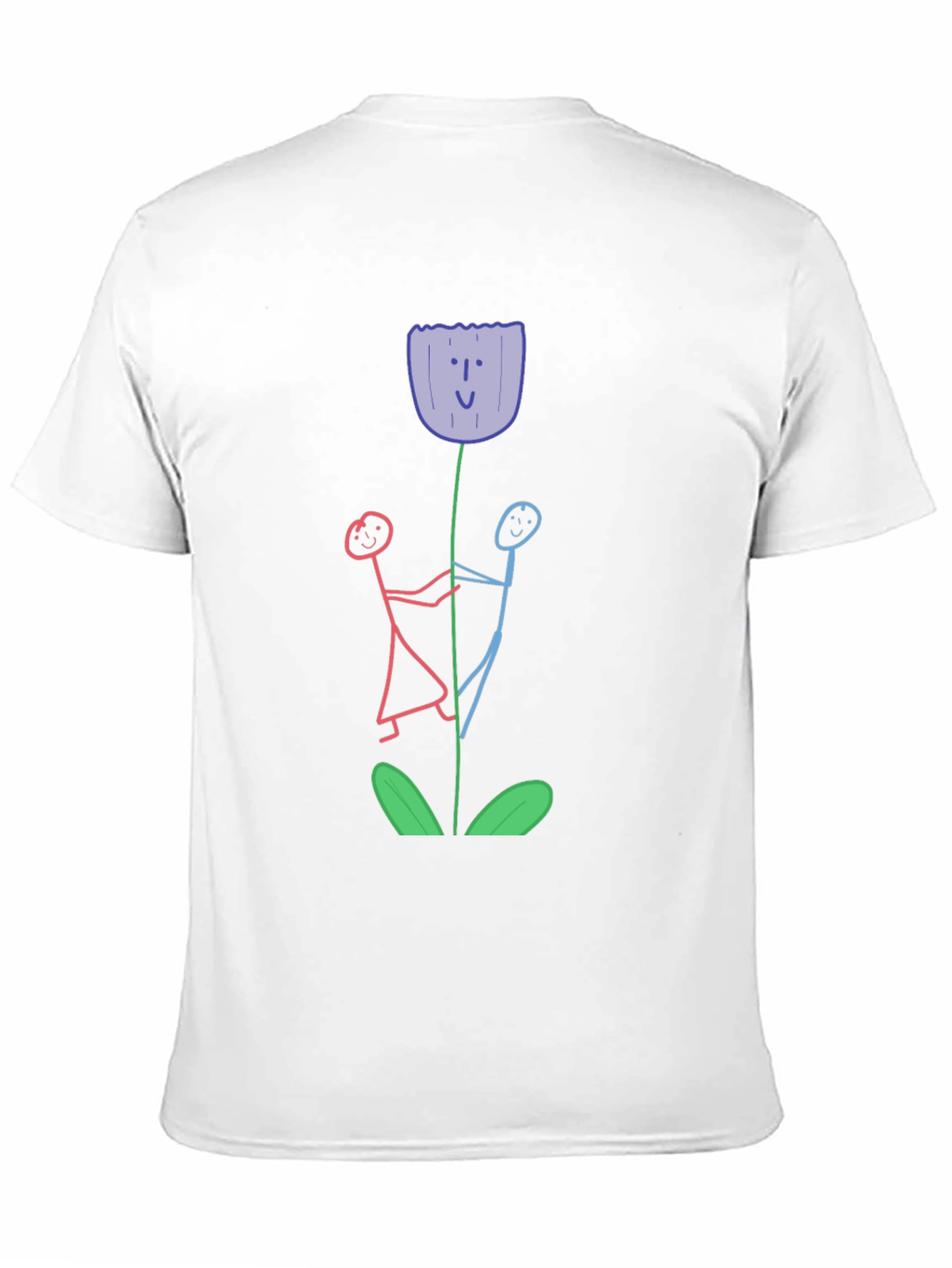 Whimsical Flower T-Shirt - Stick Figure Art