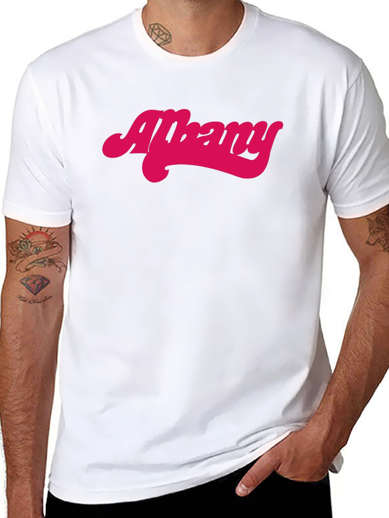 Albany Retro Style Graphic Tee - Black
