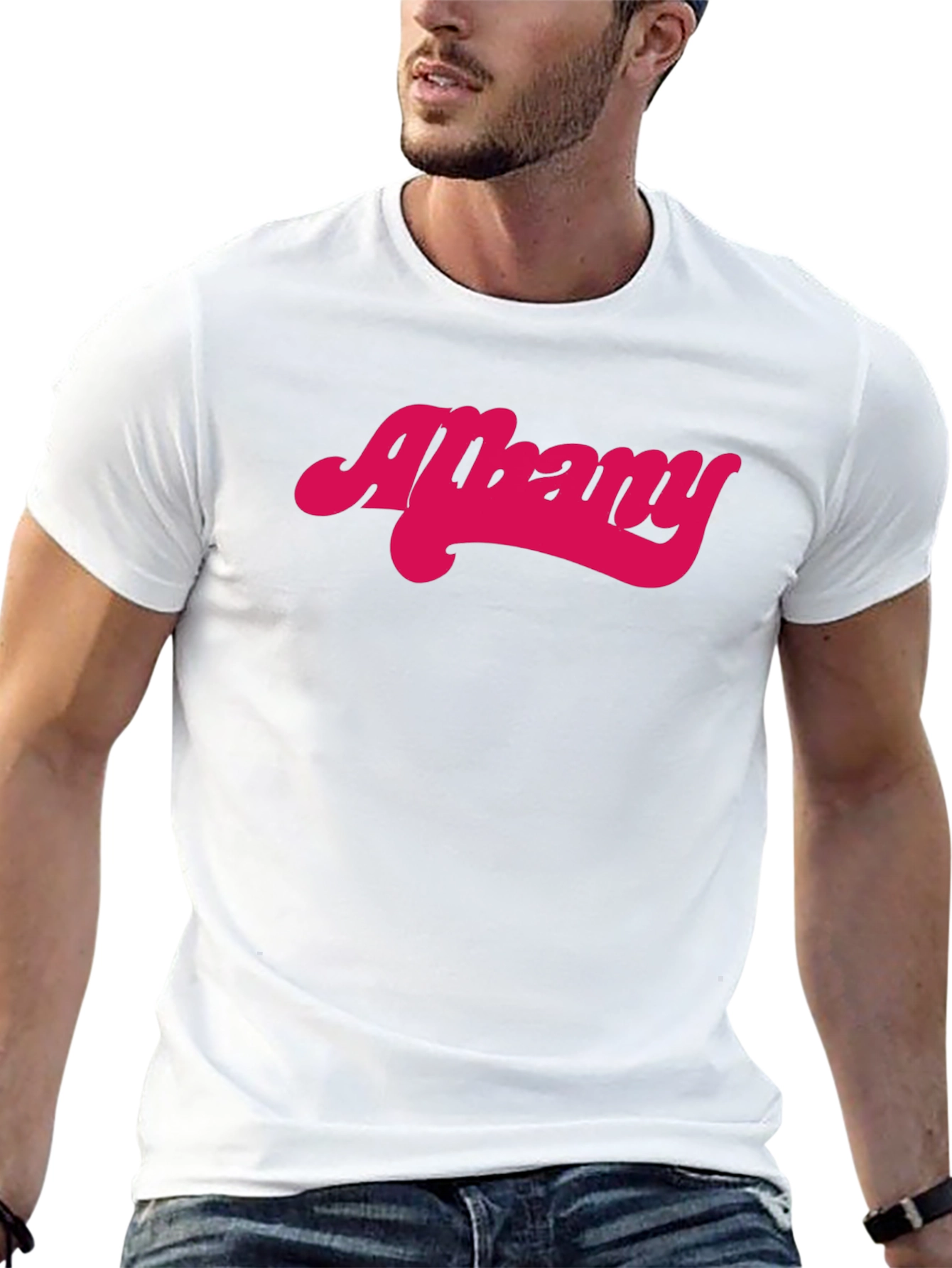 Albany Retro Style Graphic Tee - Black
