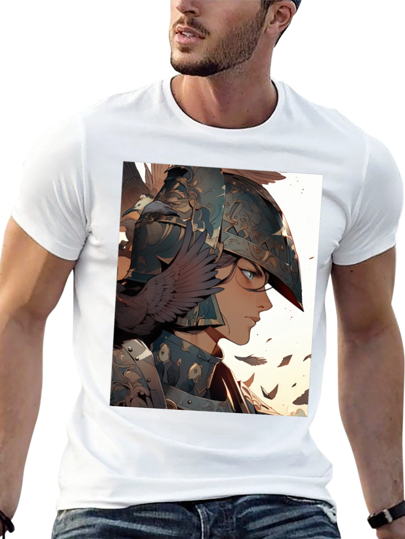 Warrior Woman Graphic Tee - Black Cotton Blend