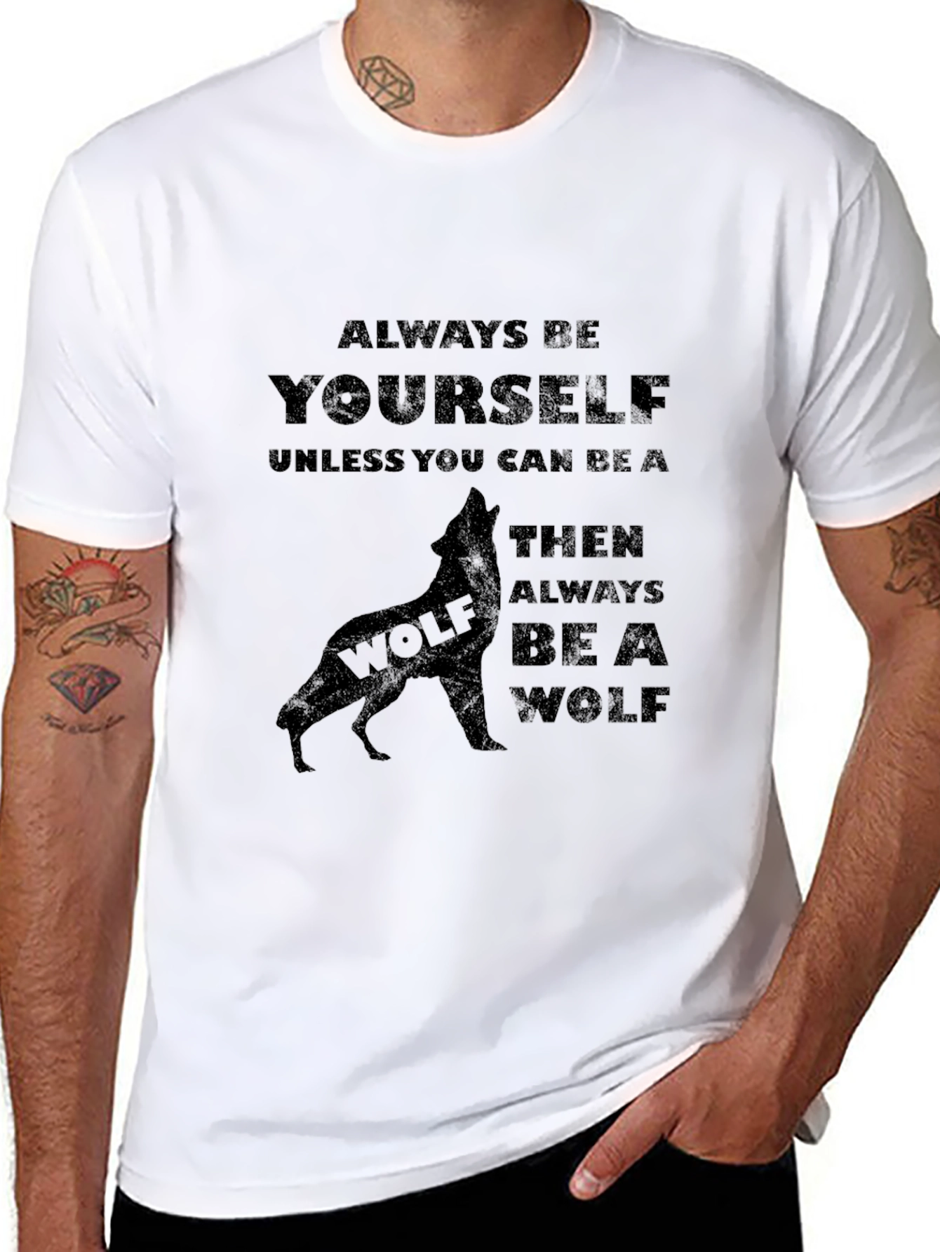 Always Be A Wolf T-Shirt - Black