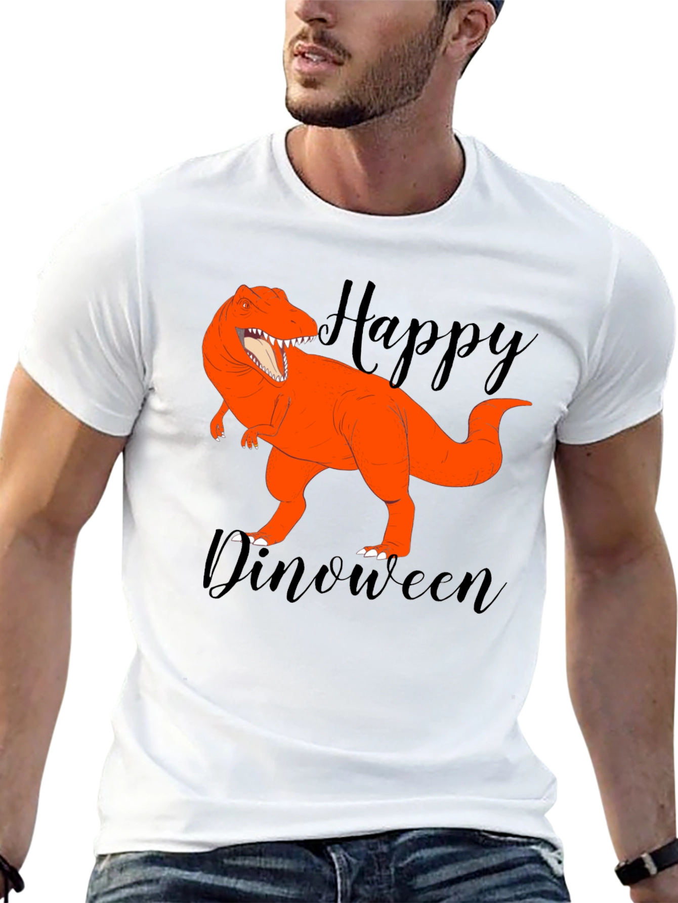 Happy Dinoween Black T-Shirt