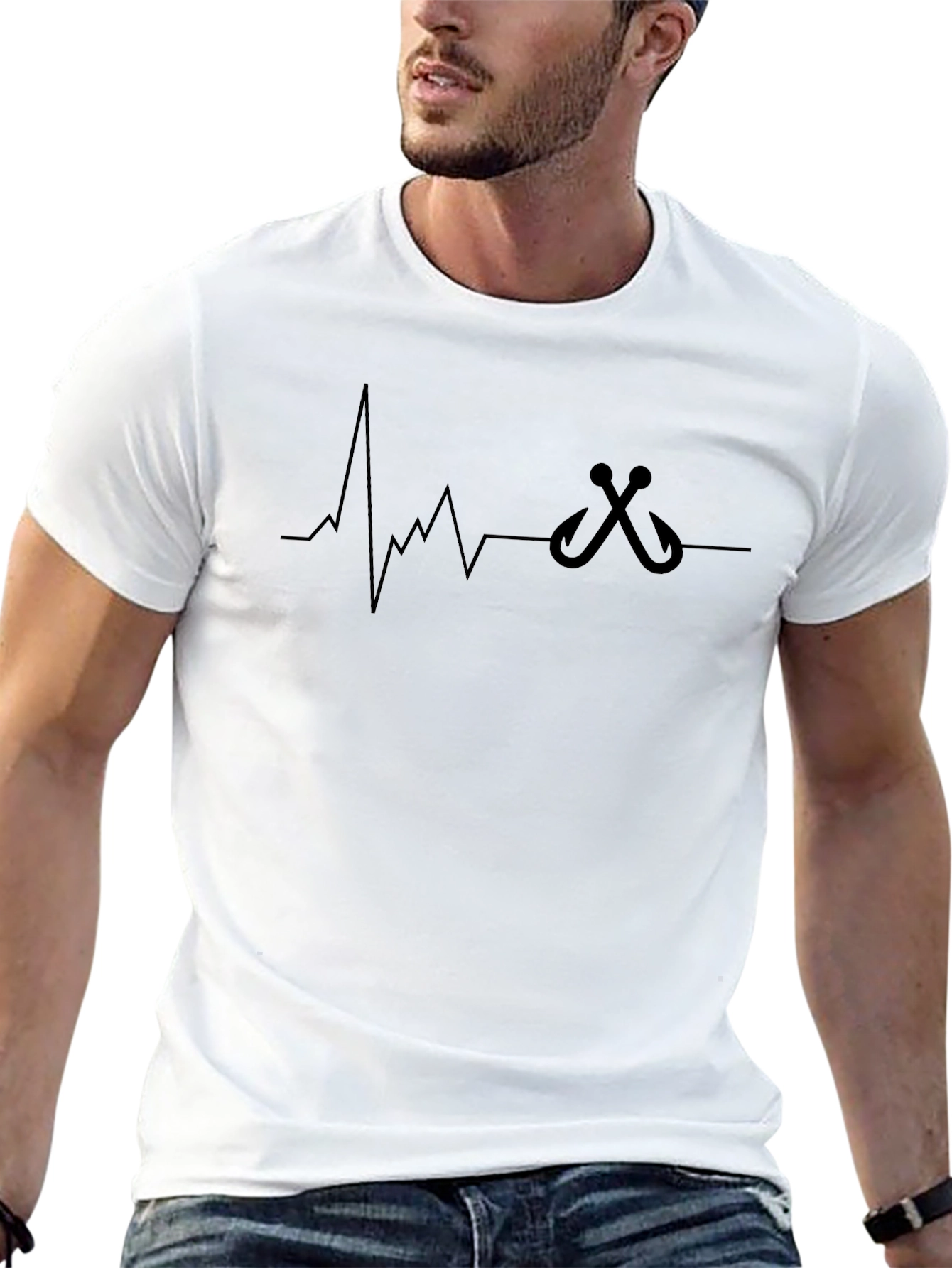 Fishing Heartbeat T-Shirt - Bass Angler Tee