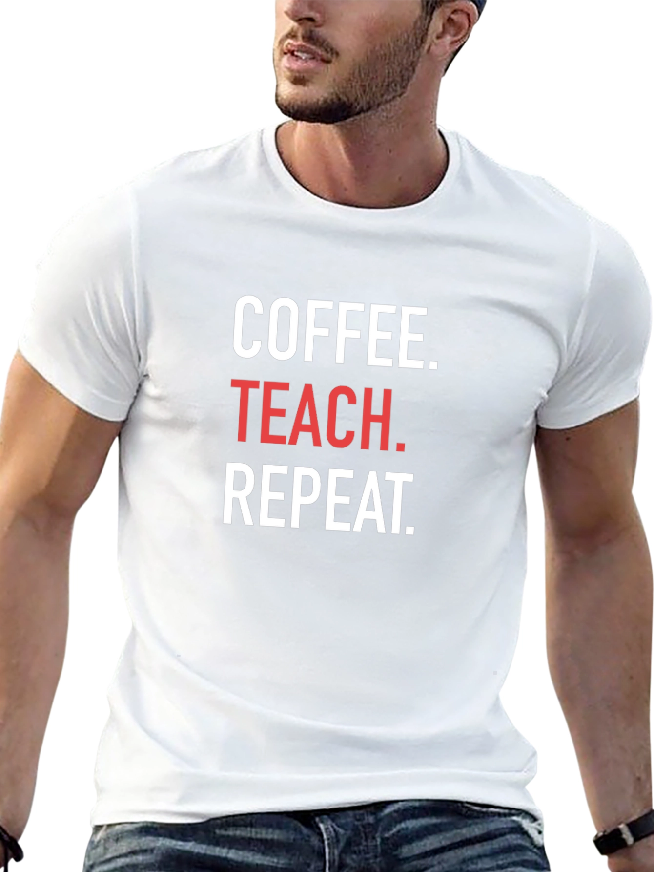 Coffee Teach Repeat Black T-Shirt