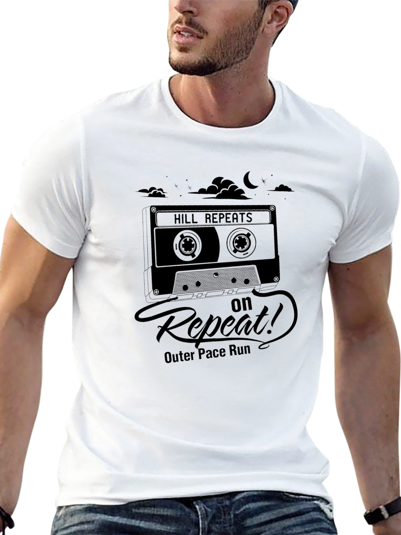 Hill Repeats Cassette Tape Black T-Shirt