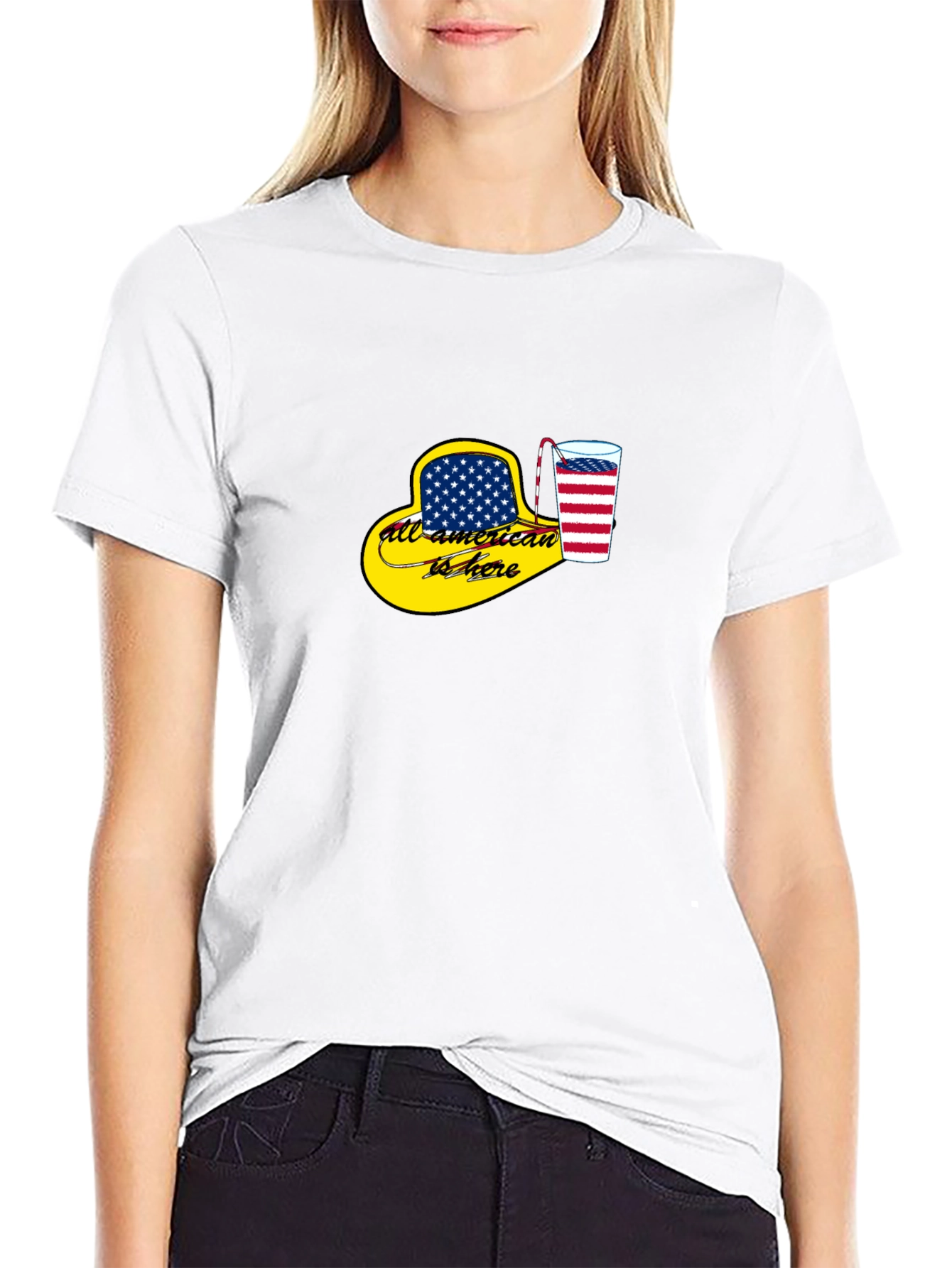 All-American Here Patriotic T-Shirt