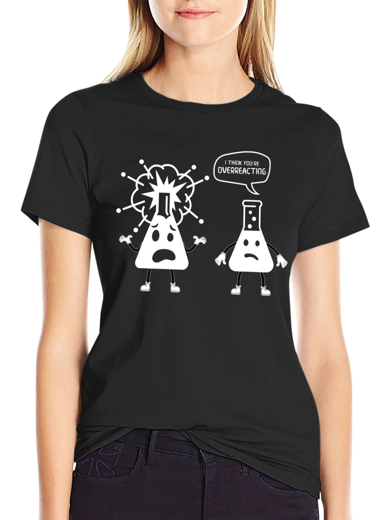 Funny Science T-Shirt - Overreacting Flasks