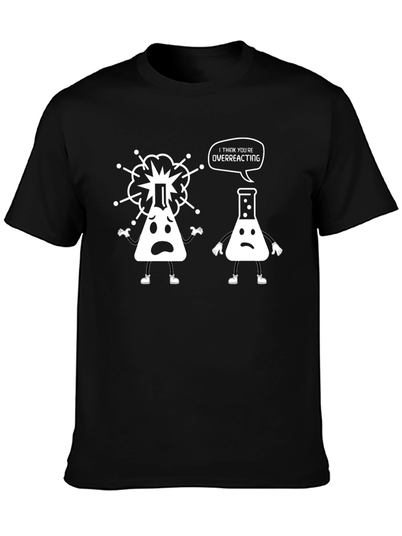 Funny Science T-Shirt - Overreacting Flasks