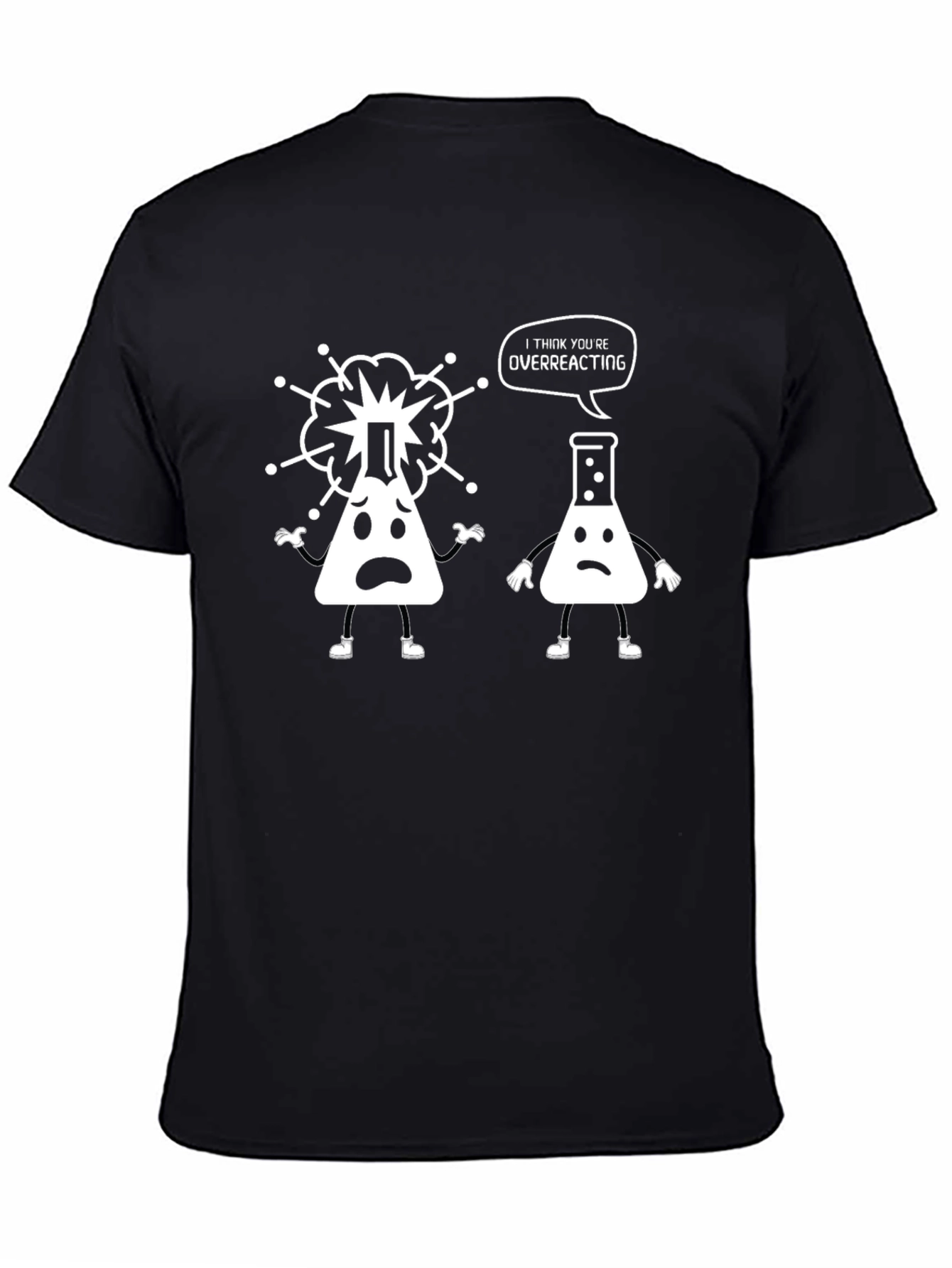 Funny Science T-Shirt - Overreacting Flasks