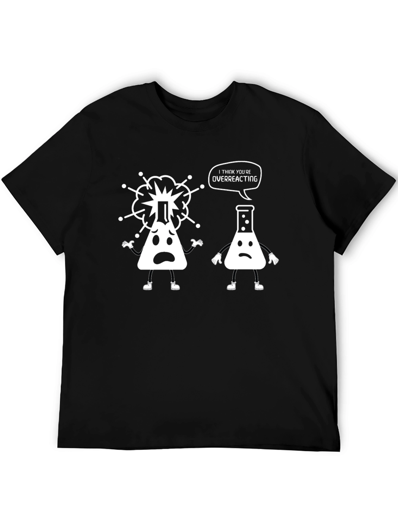 Funny Science T-Shirt - Overreacting Flasks
