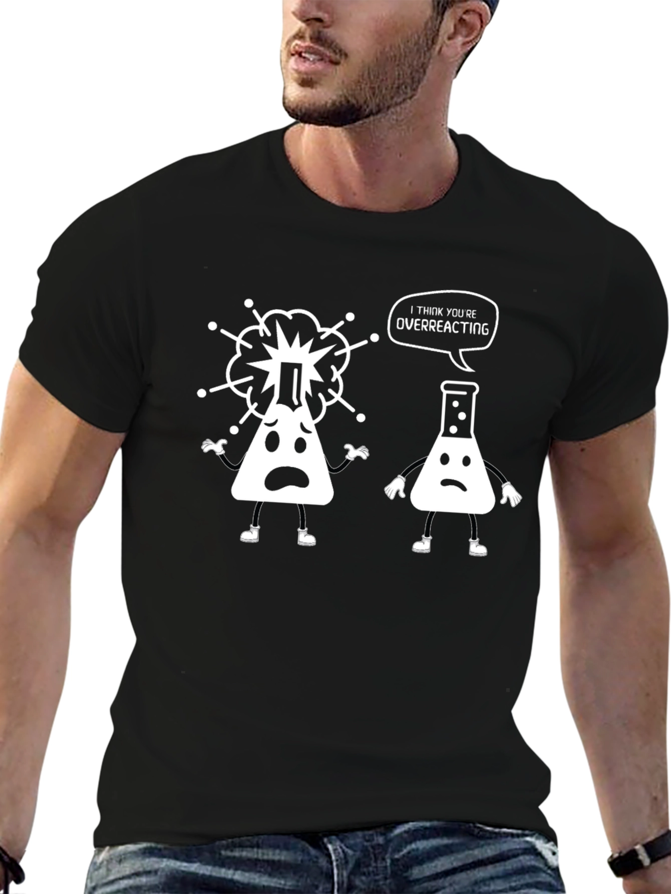 Funny Science T-Shirt - Overreacting Flasks