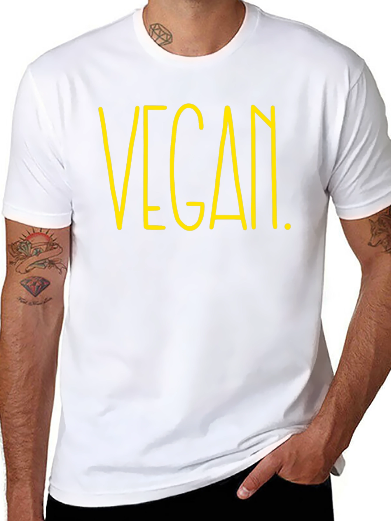 Vegan Graphic Tee - Black Cotton T-Shirt