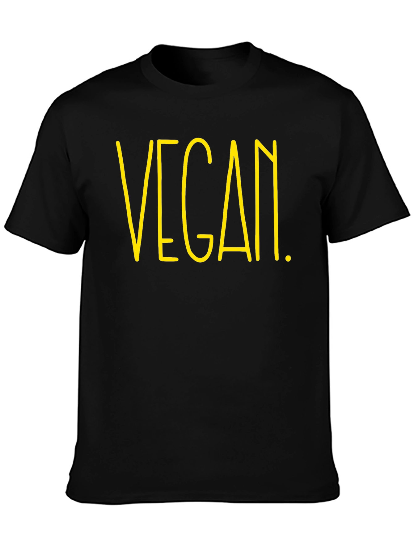 Vegan Graphic Tee - Black Cotton T-Shirt