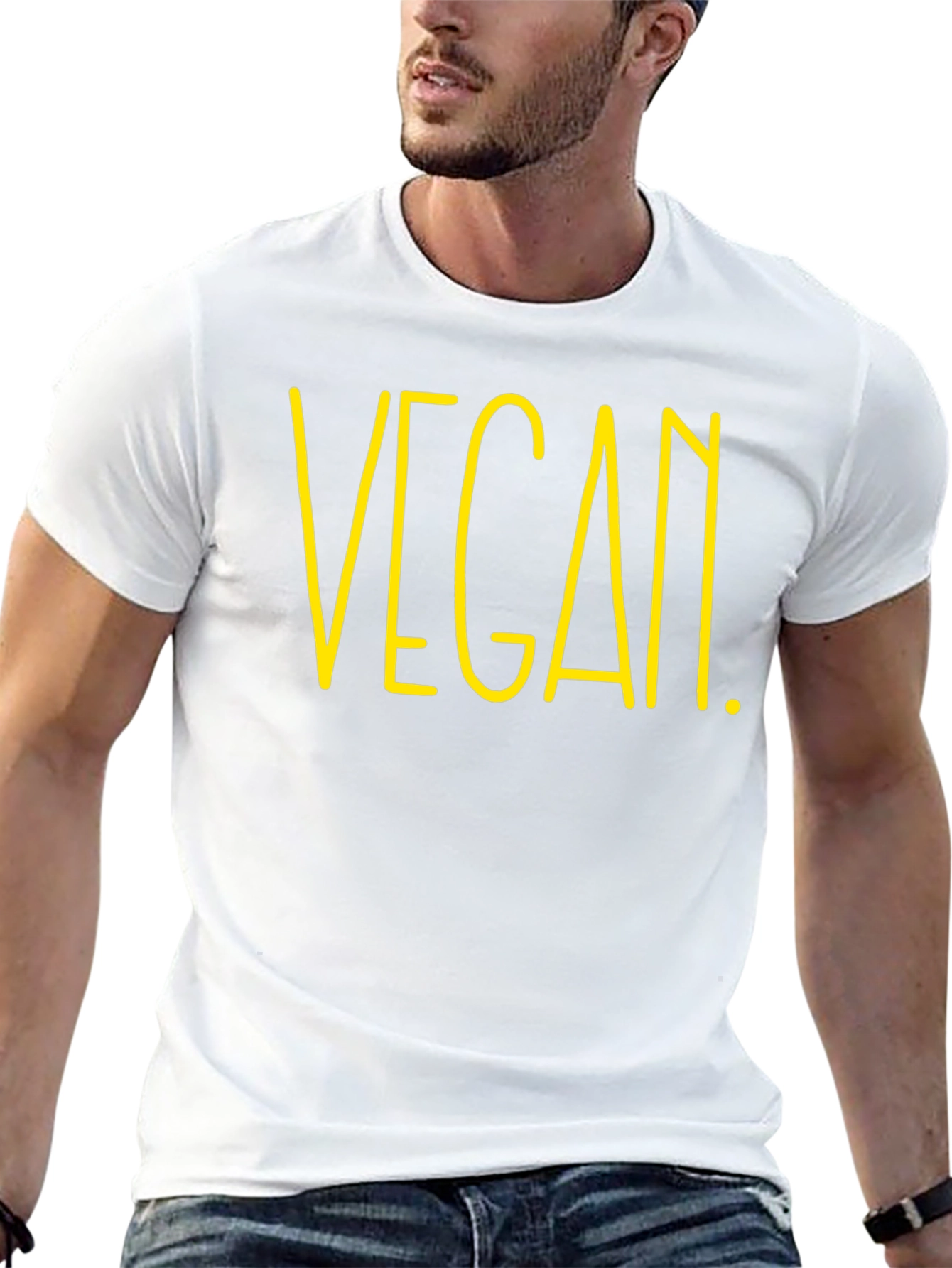 Vegan Graphic Tee - Black Cotton T-Shirt