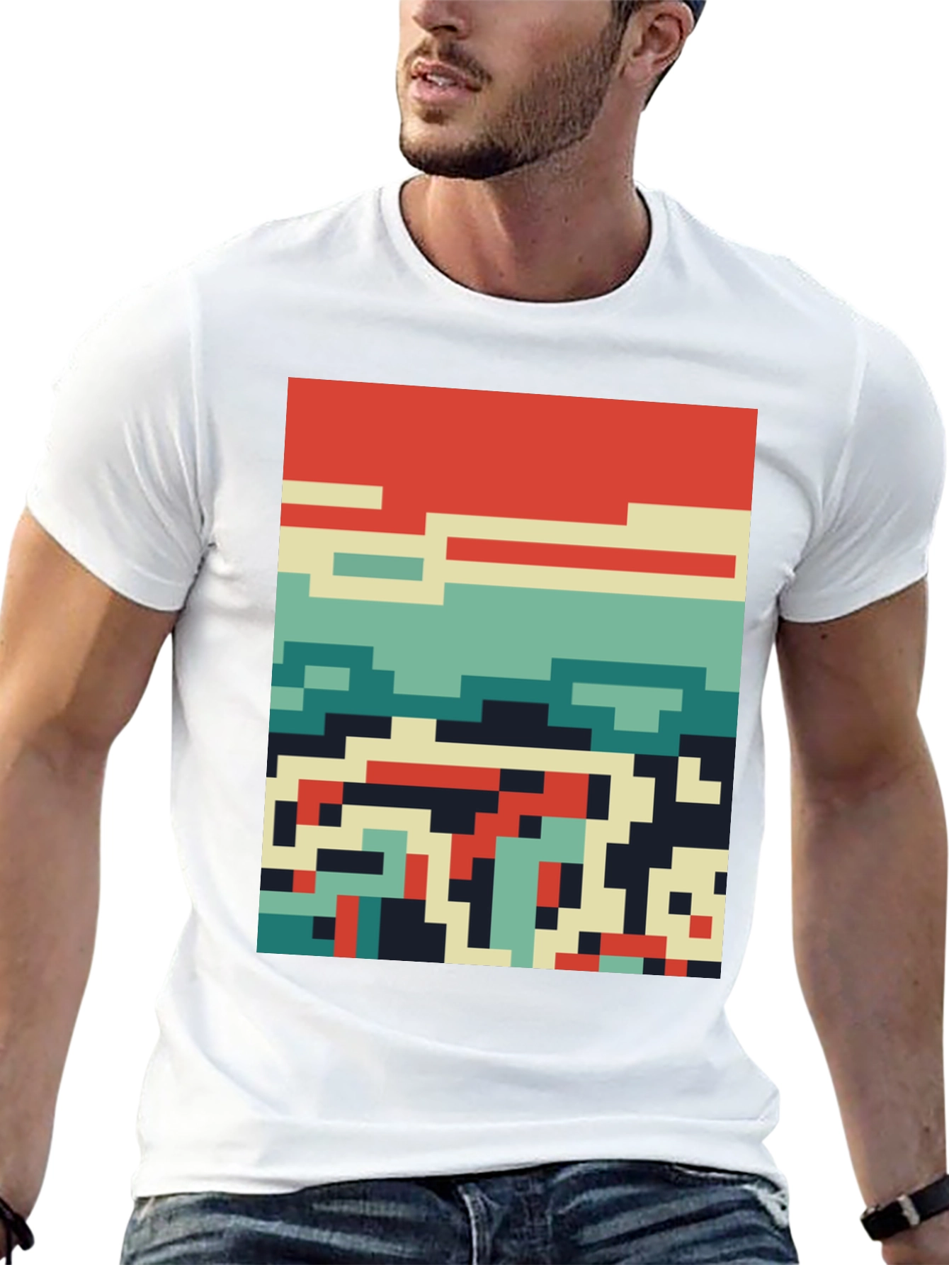 Retro Pixel Art Tee - Cool Graphic Design Shirt