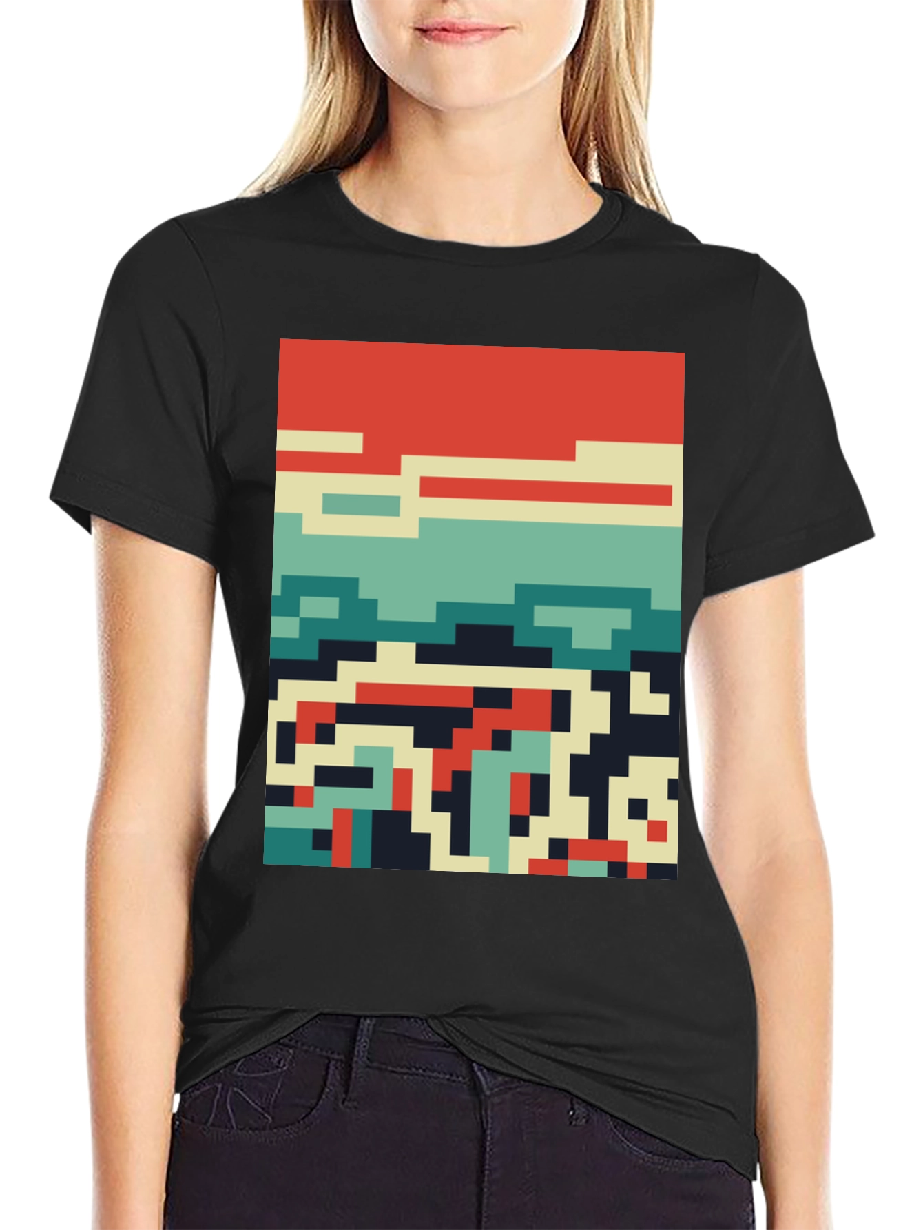 Retro Pixel Art Tee - Cool Graphic Design Shirt