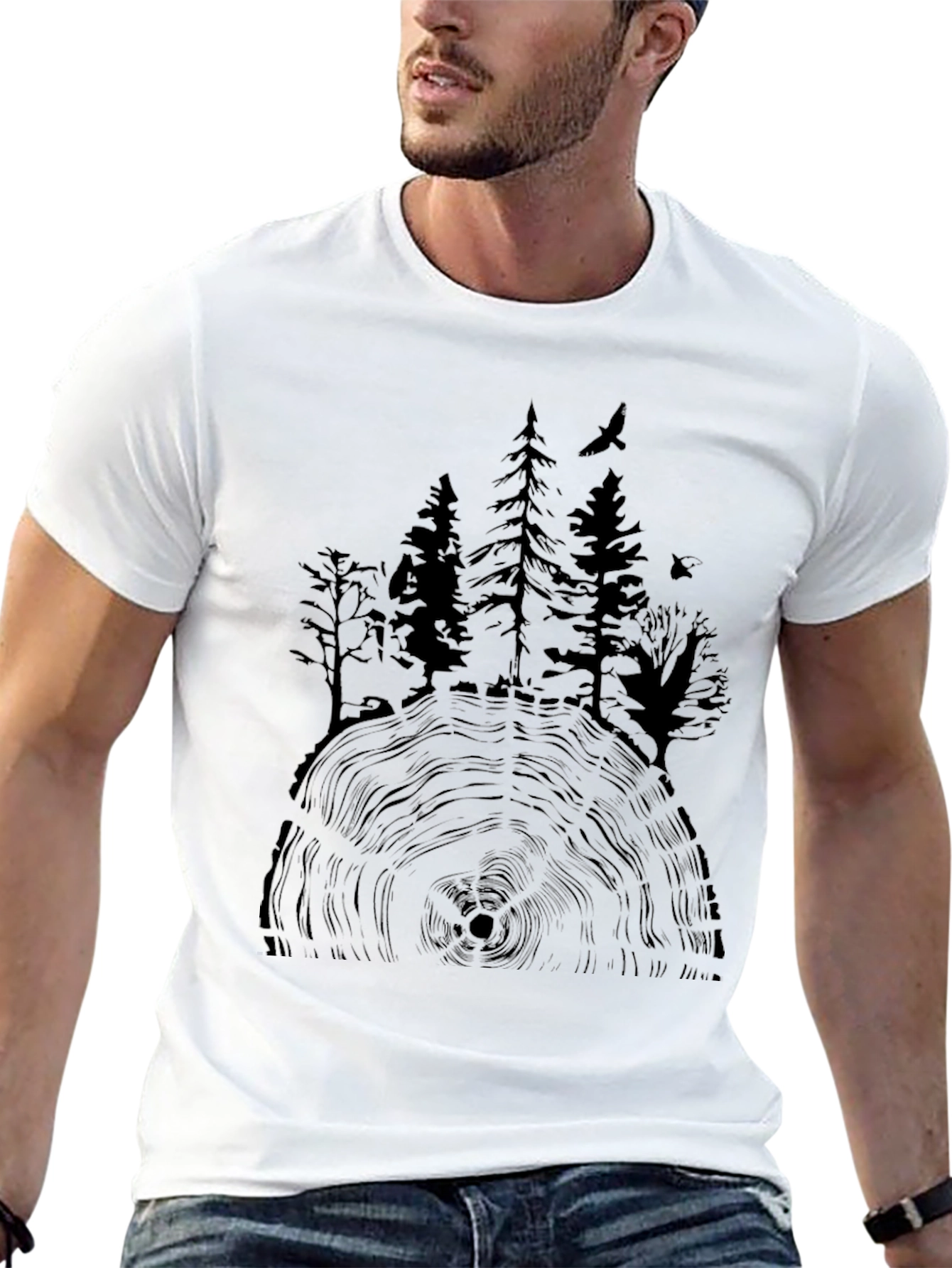 Natures Embrace Tee - Tree Ring Forest Design