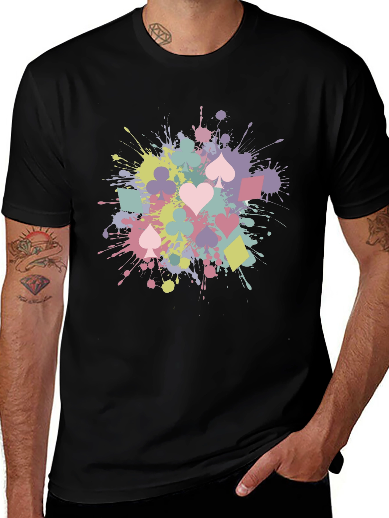 Playing Card Splash T-Shirt - Fun & Stylish