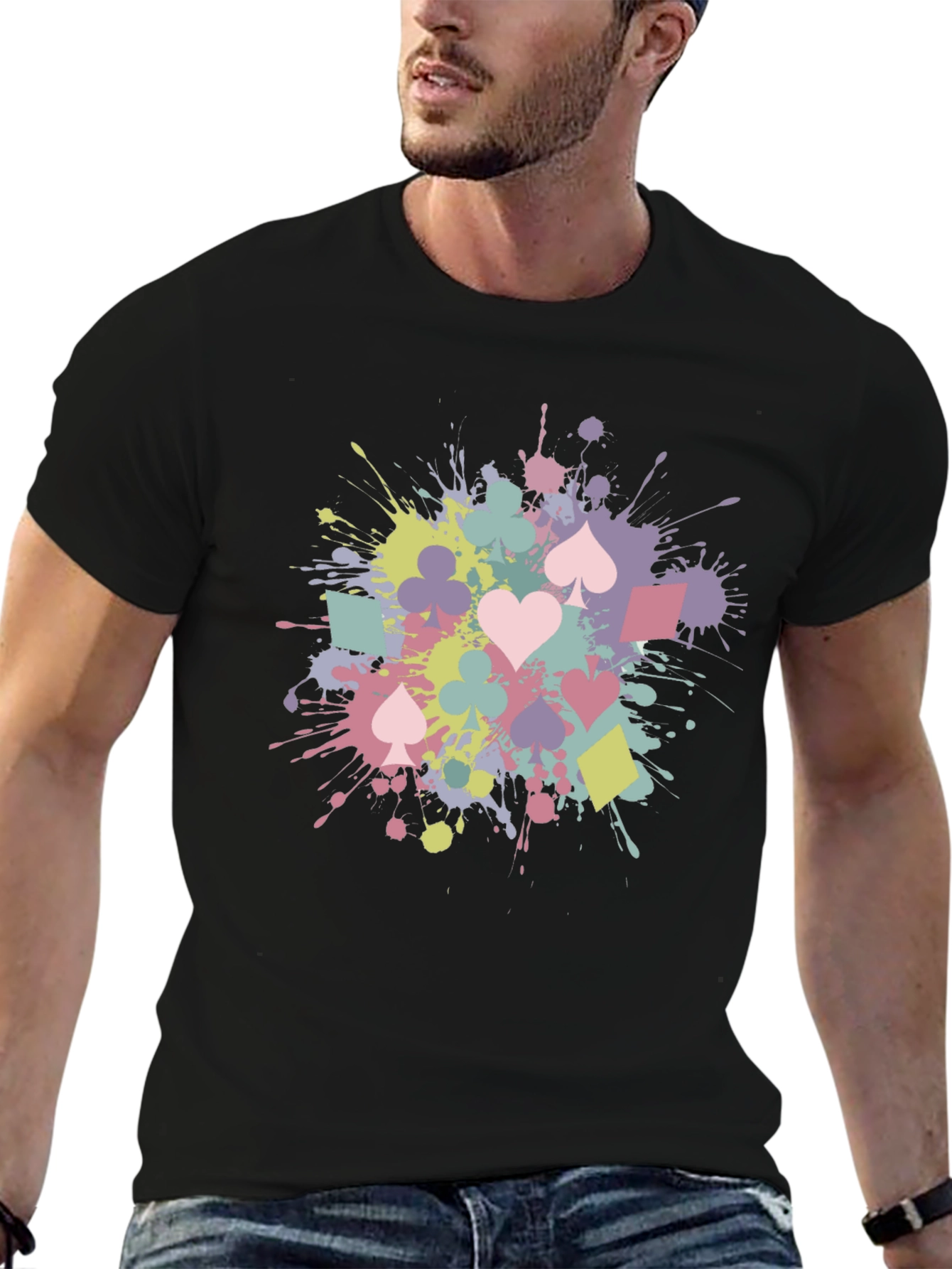 Playing Card Splash T-Shirt - Fun & Stylish