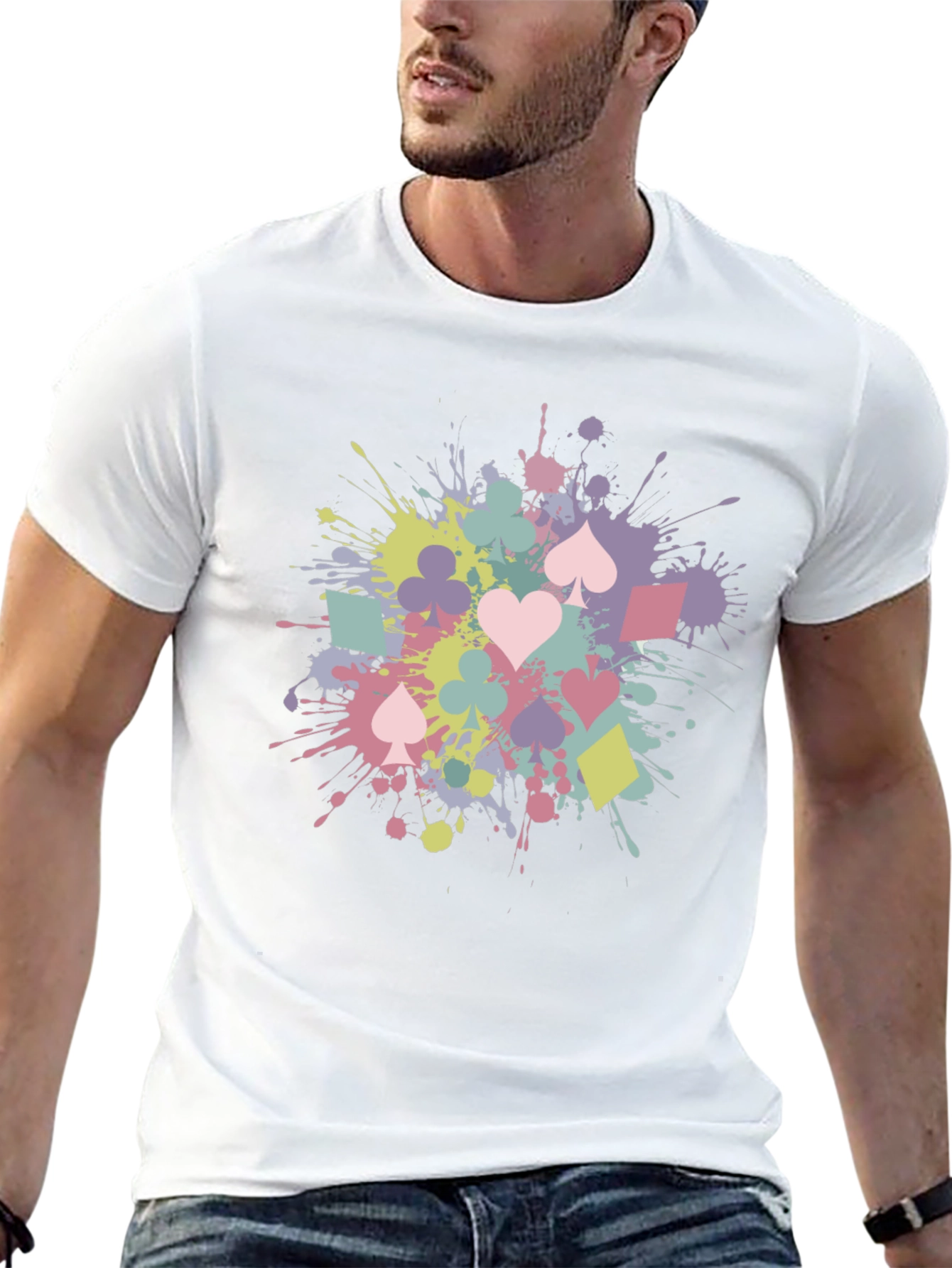 Playing Card Splash T-Shirt - Fun & Stylish