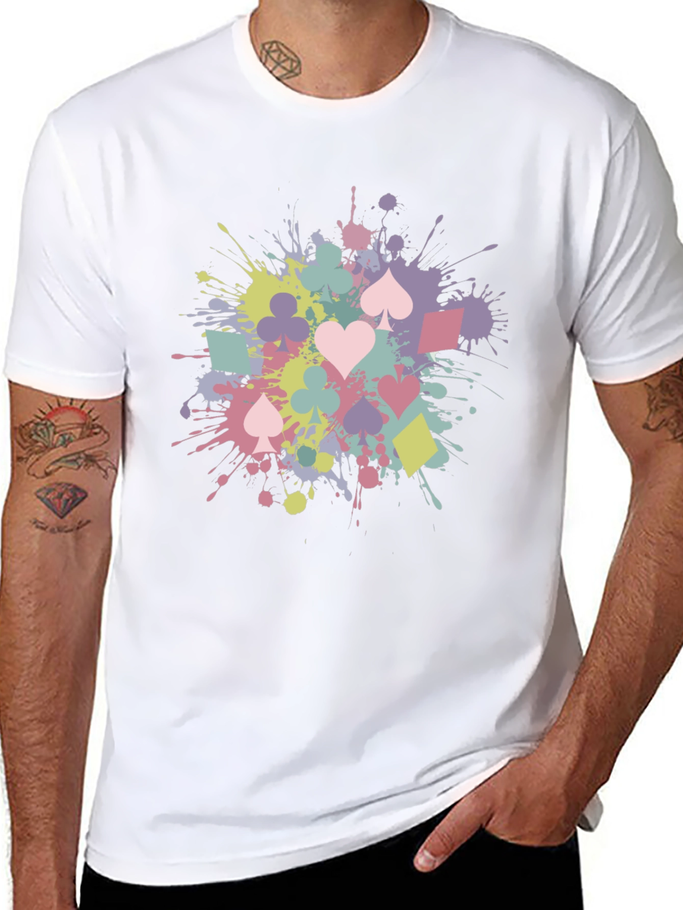 Playing Card Splash T-Shirt - Fun & Stylish
