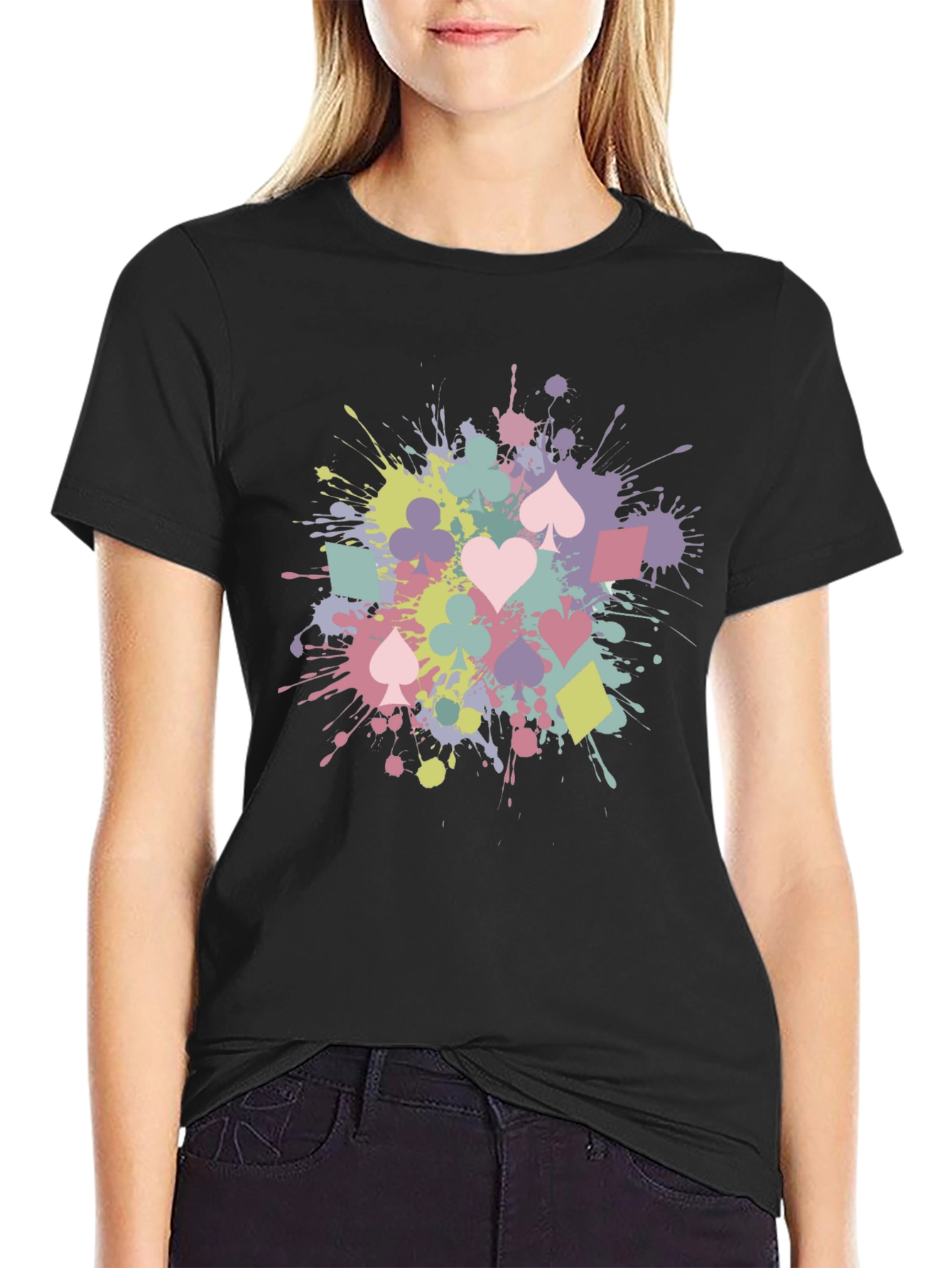 Playing Card Splash T-Shirt - Fun & Stylish
