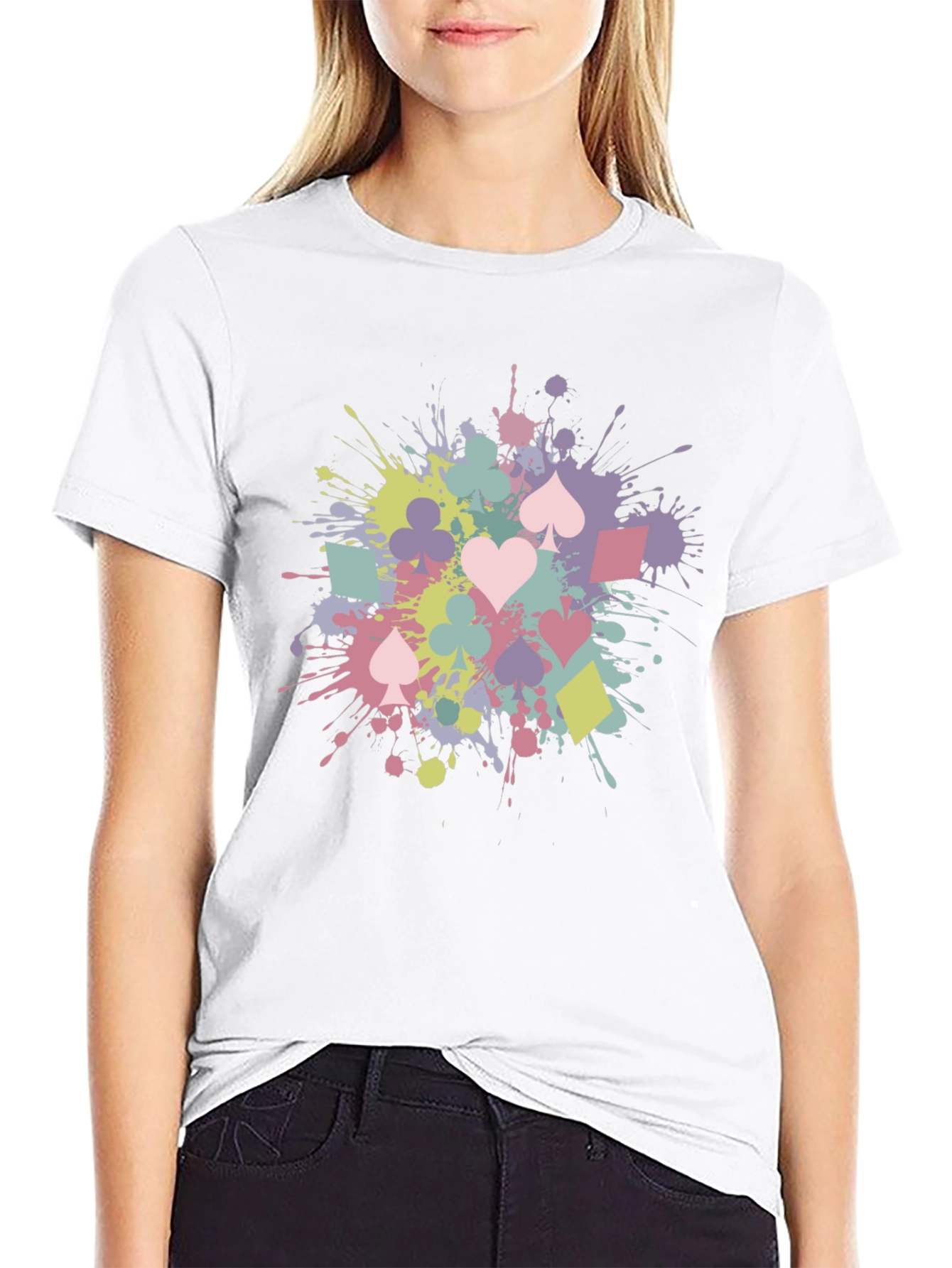 Playing Card Splash T-Shirt - Fun & Stylish