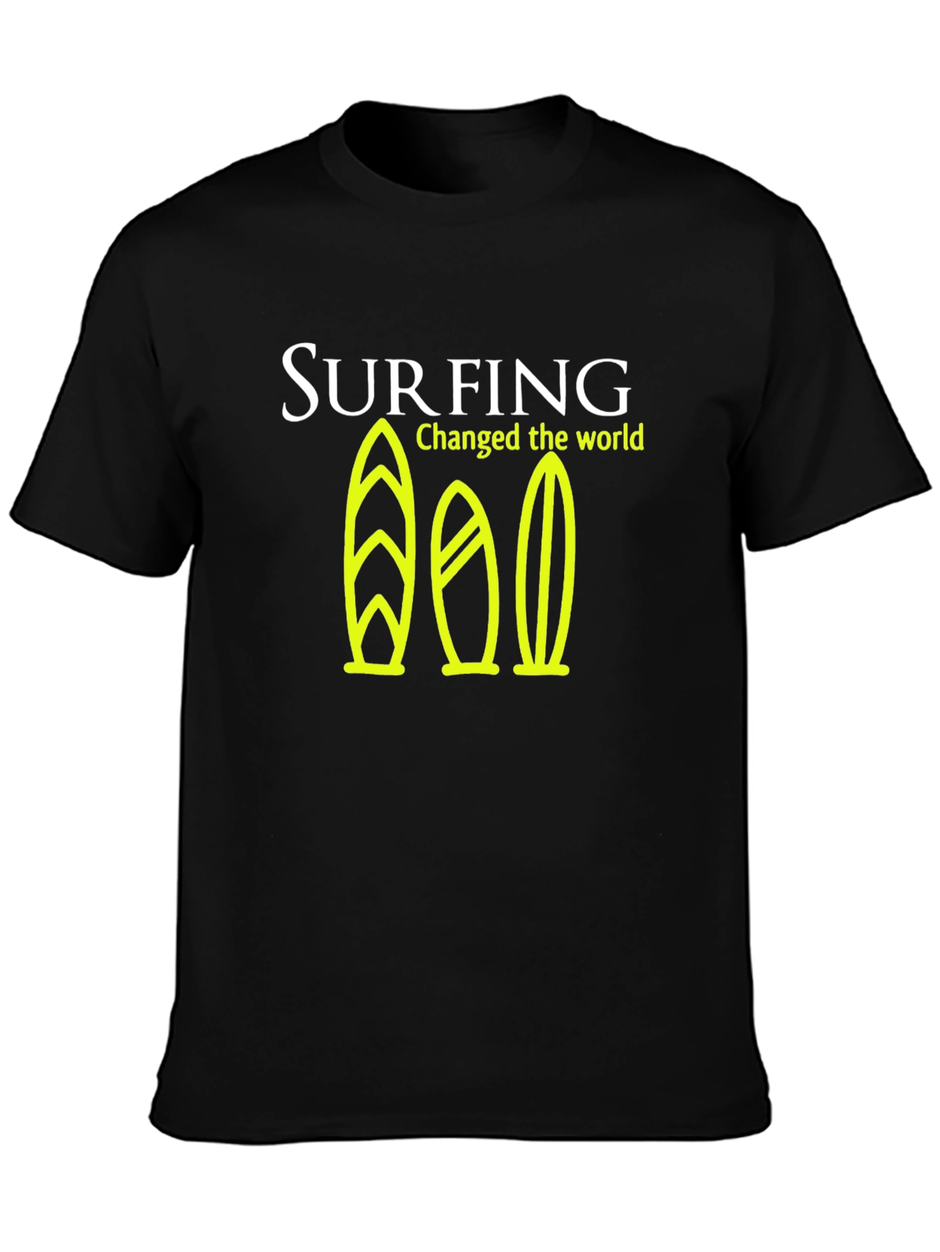 Surfing Changed the World Graphic Tee - Black