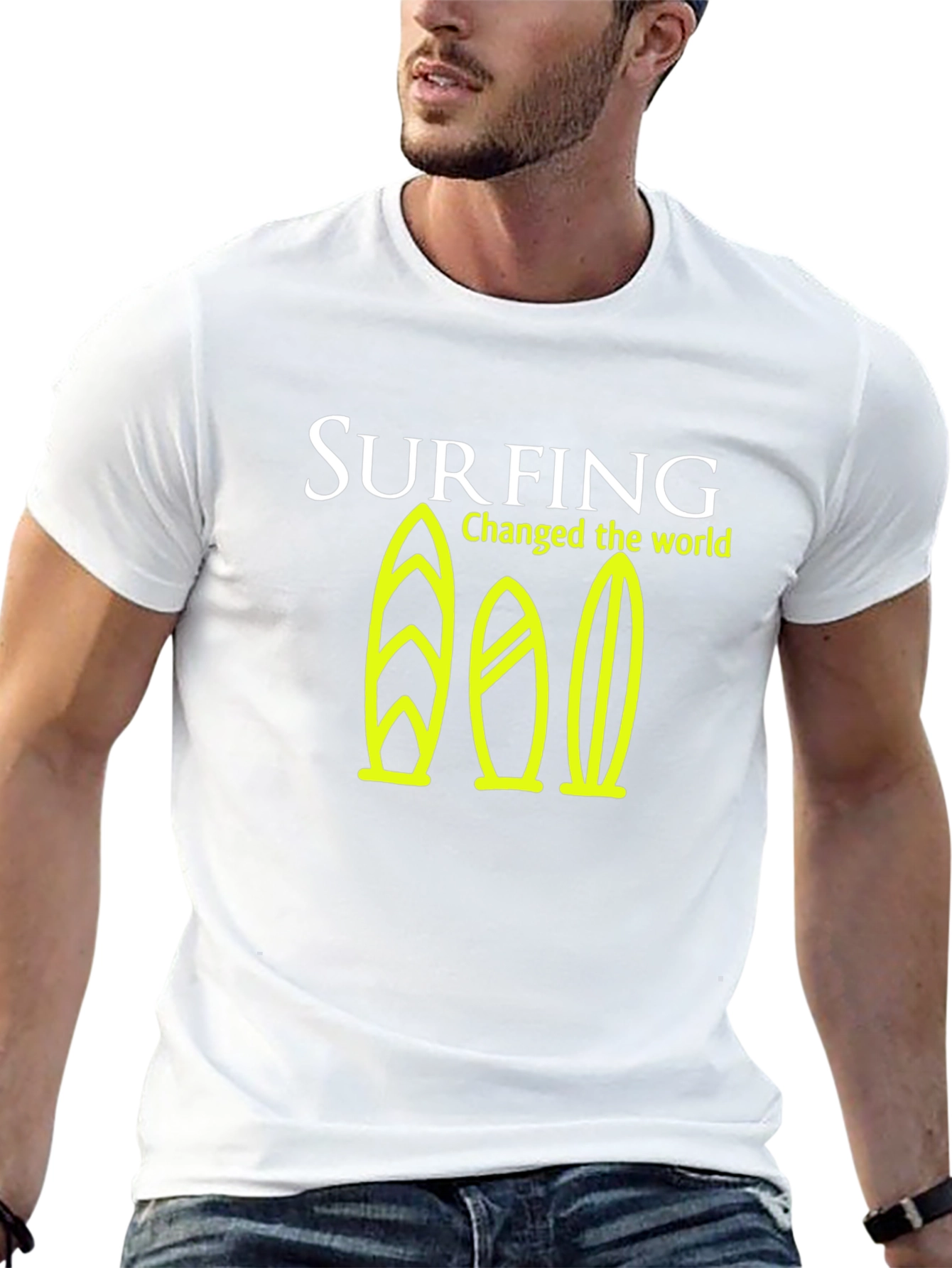 Surfing Changed the World Graphic Tee - Black