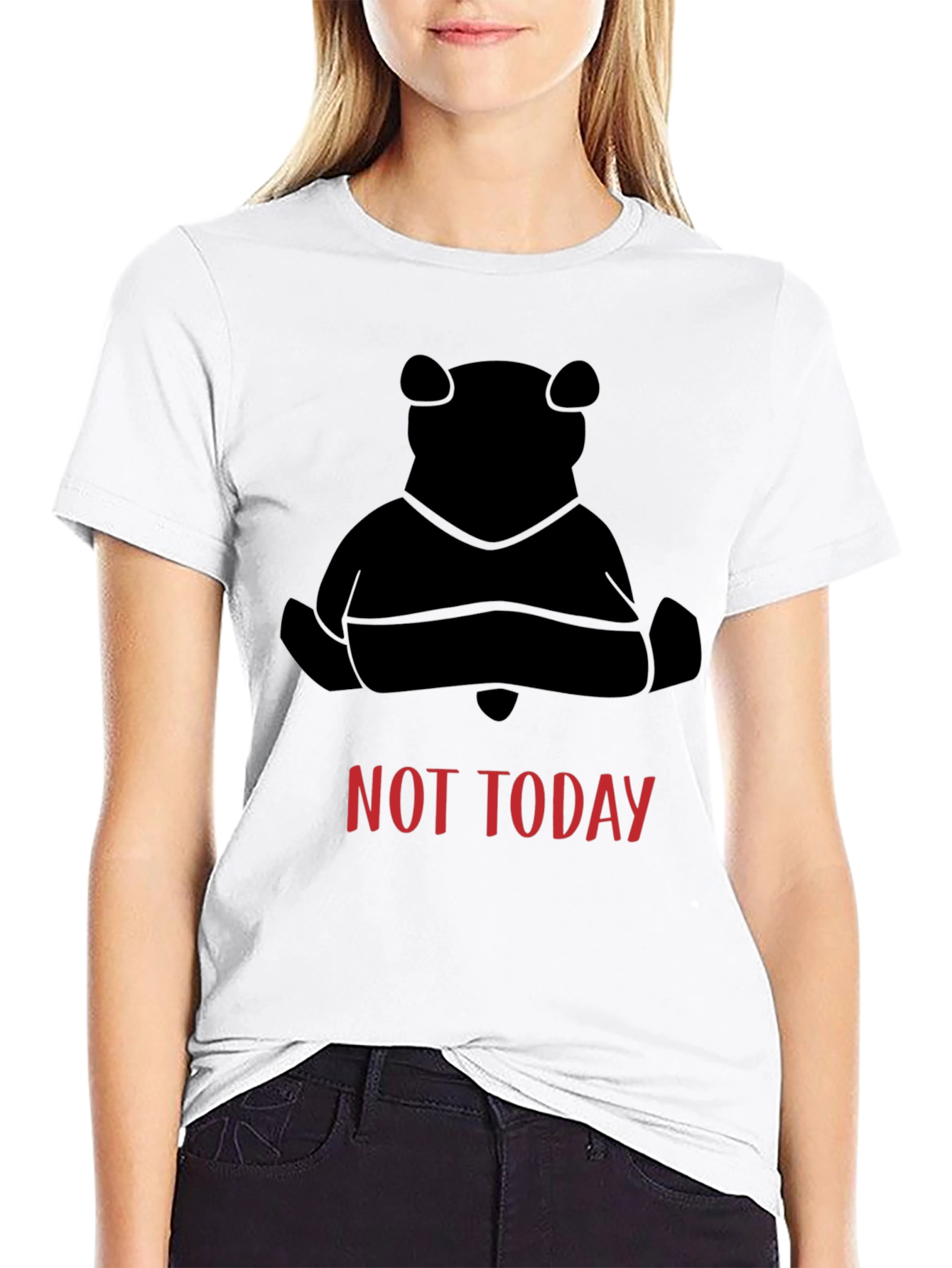 Not Today Bear Black T-Shirt