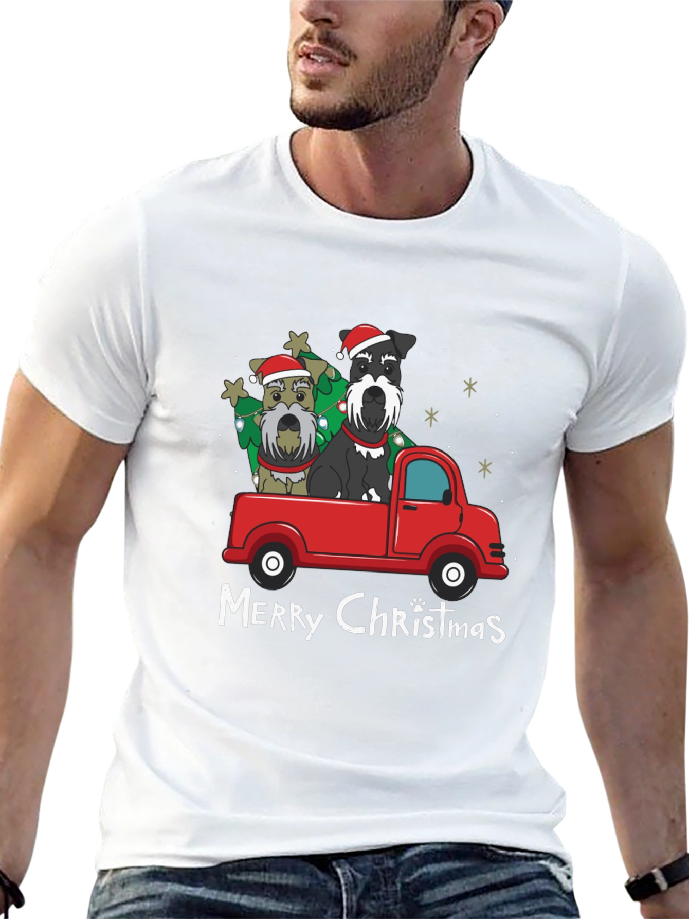 Christmas Schnauzer Truck Tee