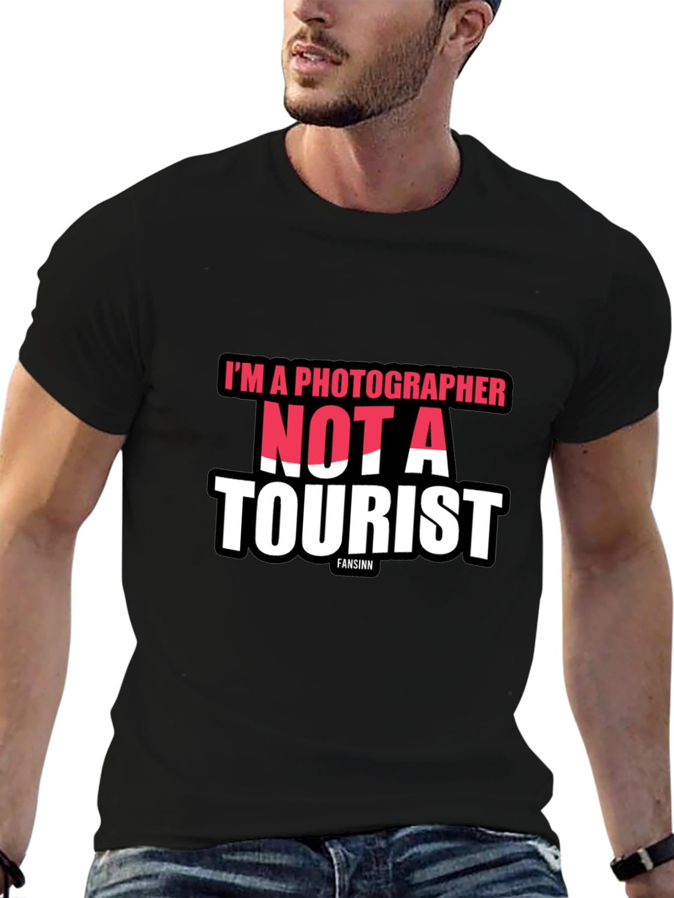 Im a Photographer Not a Tourist Black T-Shirt