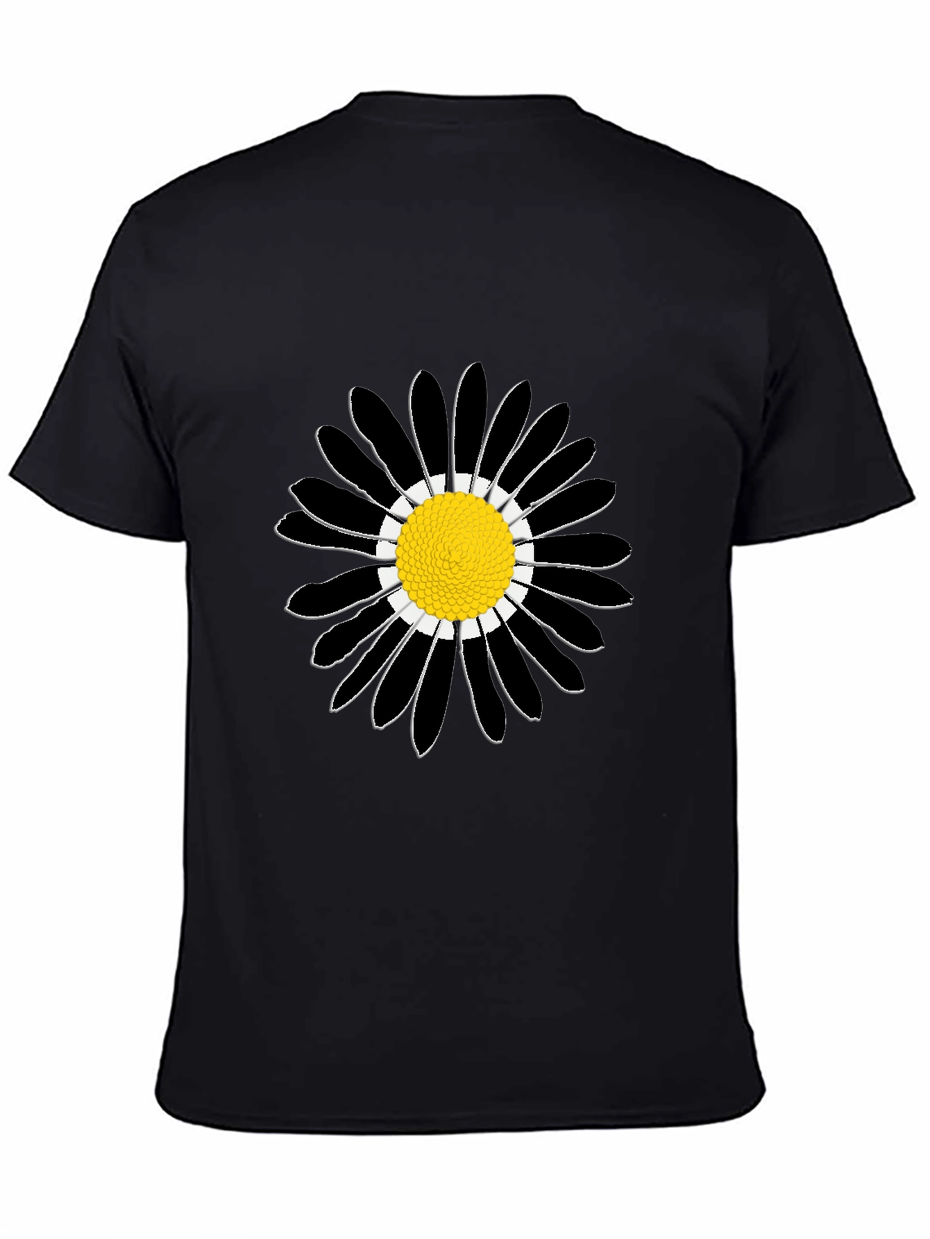 Black Daisy Graphic Tee - Stylish Cotton Comfort