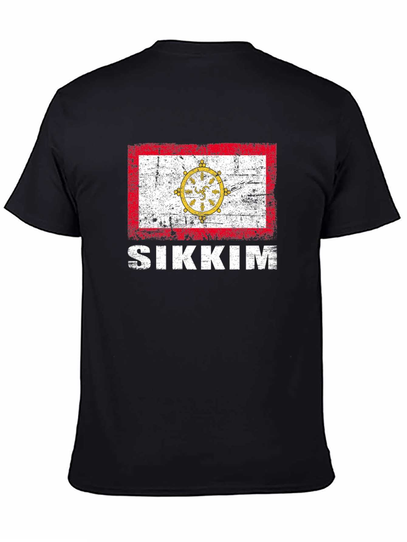 Sikkim Flag T-Shirt - Distressed Graphic Tee