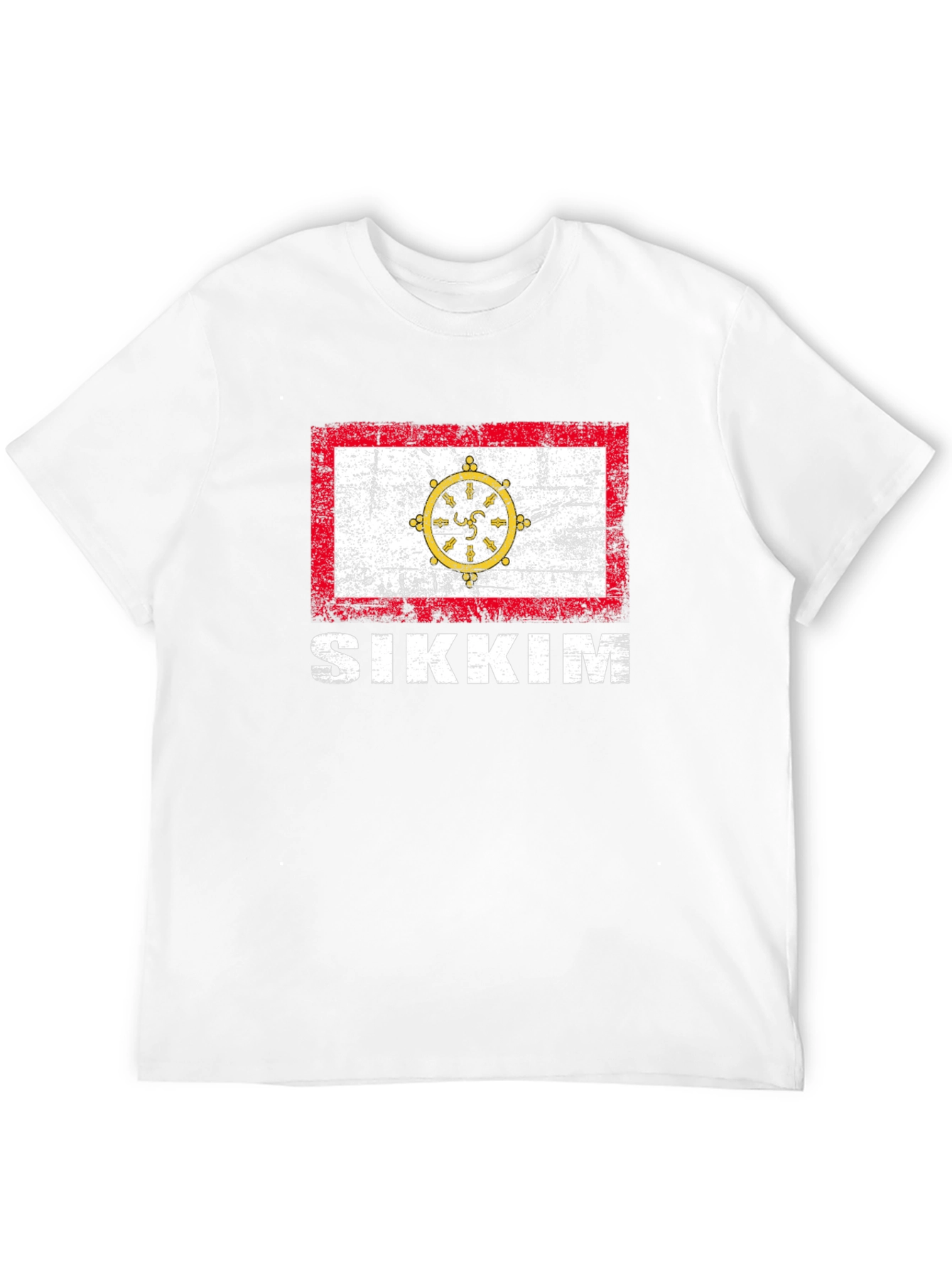 Sikkim Flag T-Shirt - Distressed Graphic Tee