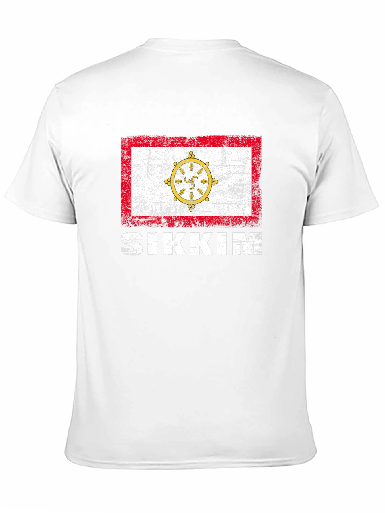 Sikkim Flag T-Shirt - Distressed Graphic Tee