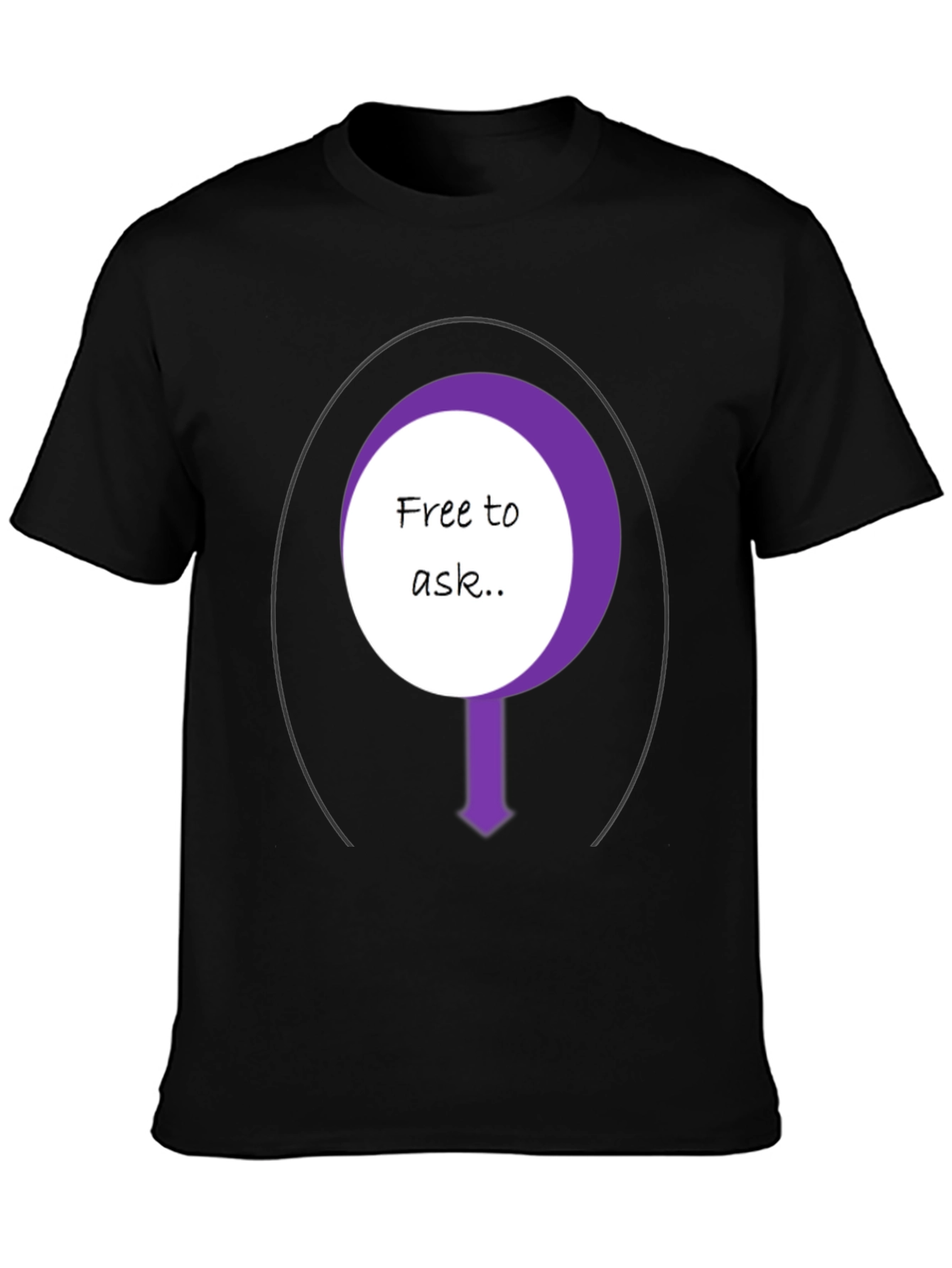Free To Ask Graphic T-Shirt - Black